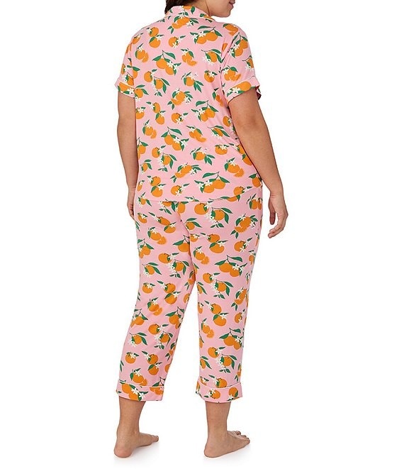 Kate Spade Plus Size Short Sleeve Cropped Printed Fashion Pajamas