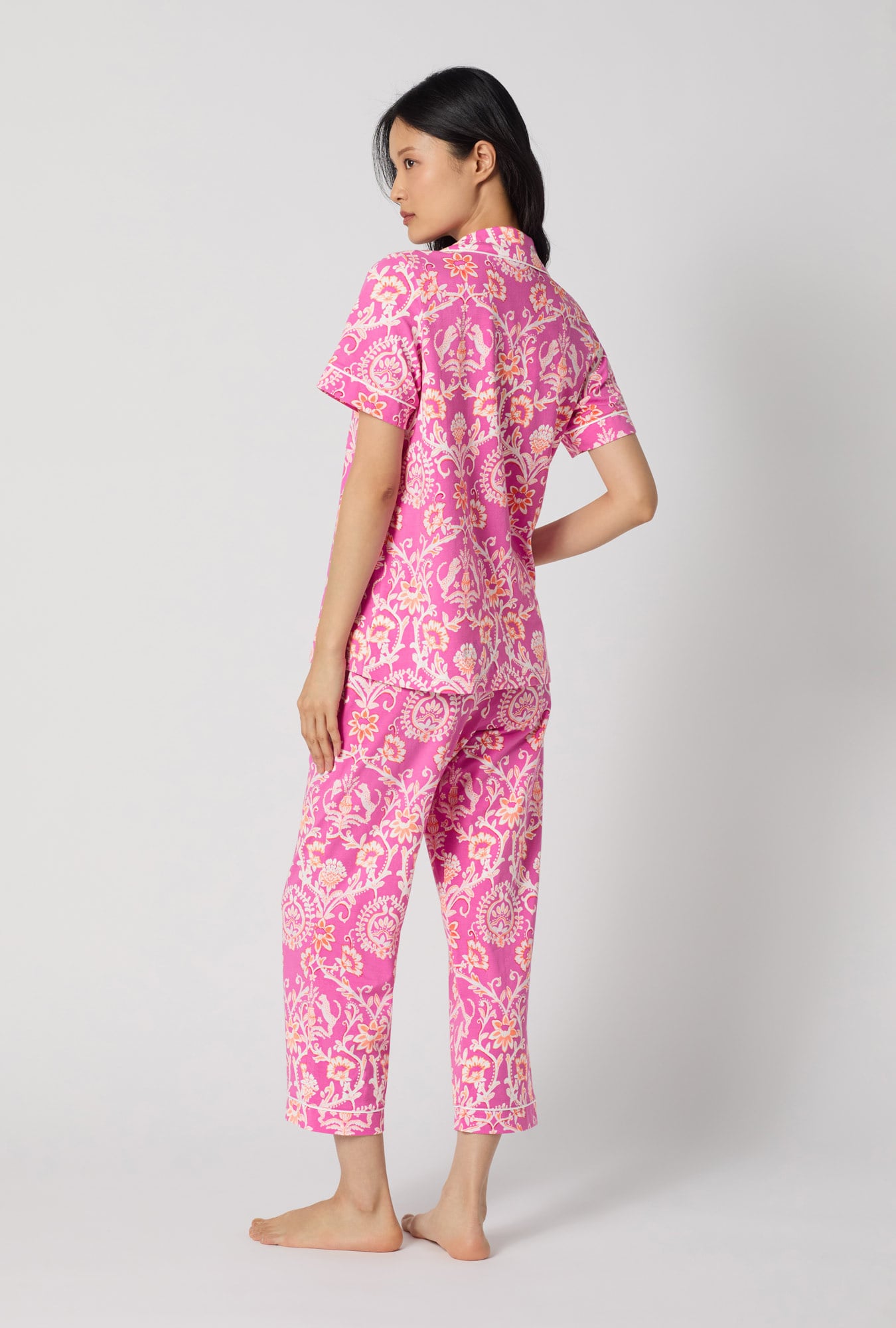 Bed Head Luxe Leopard Short Sleeve Classic Stretch Jersey Cropped PJ Set