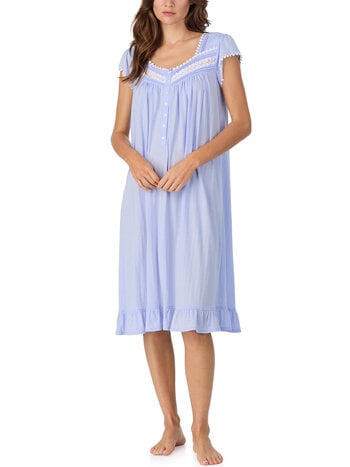 Eileen West Cotton Pointelle Cap Sleeve Waltz Nightgown