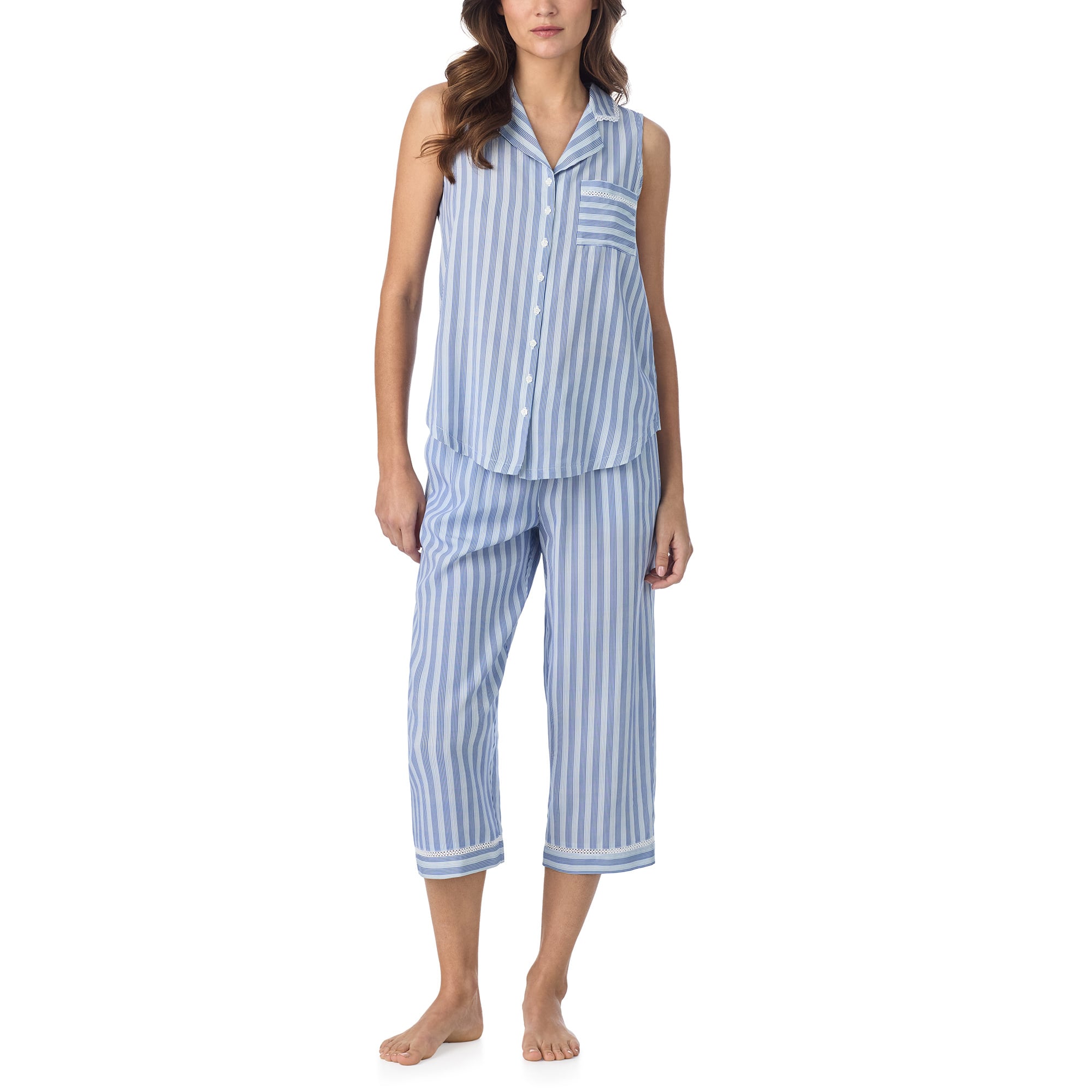 Eileen West Harbour Stripe Ecovero™ Rayon Fashion Capri Pajama