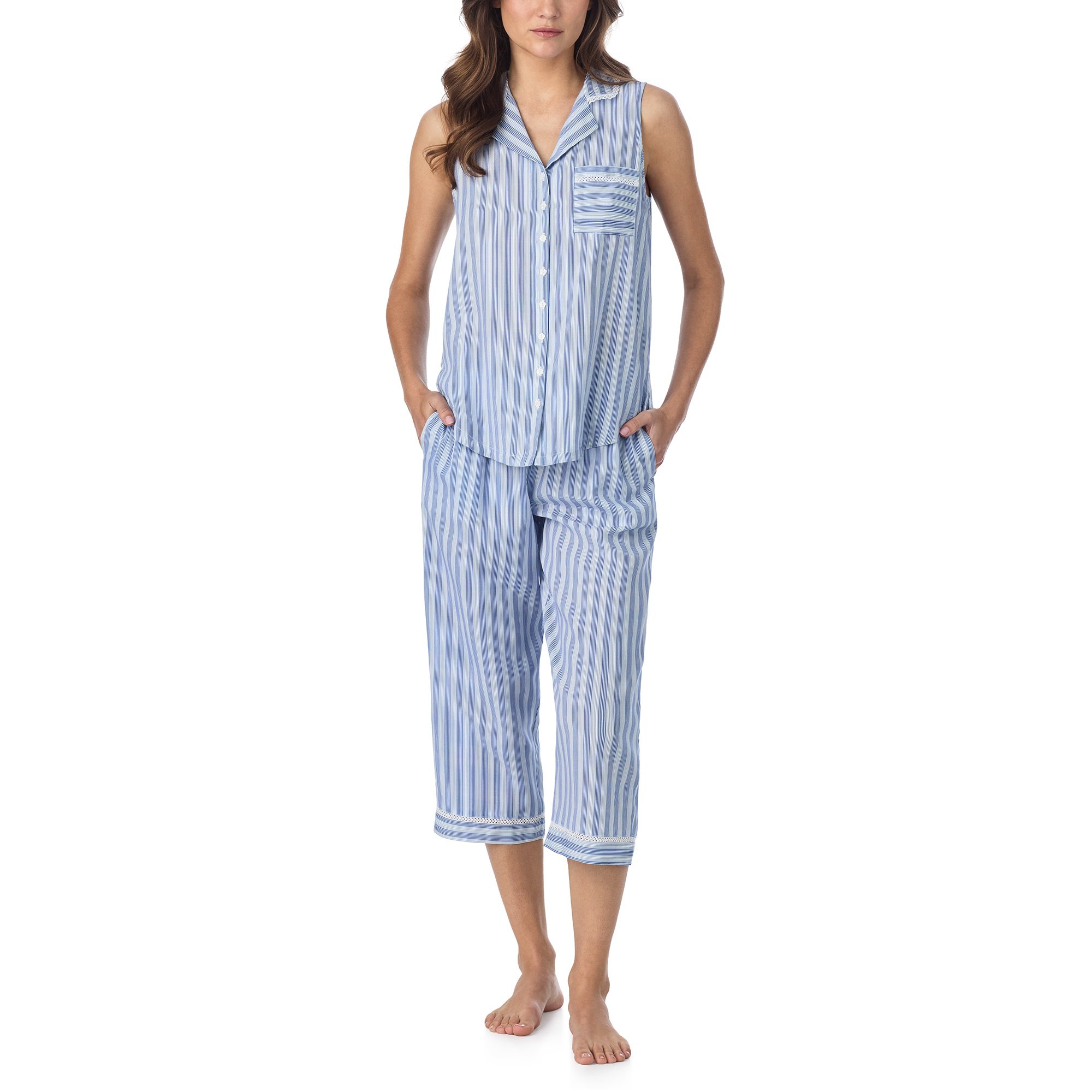 Eileen West Harbour Stripe Ecovero™ Rayon Fashion Capri Pajama