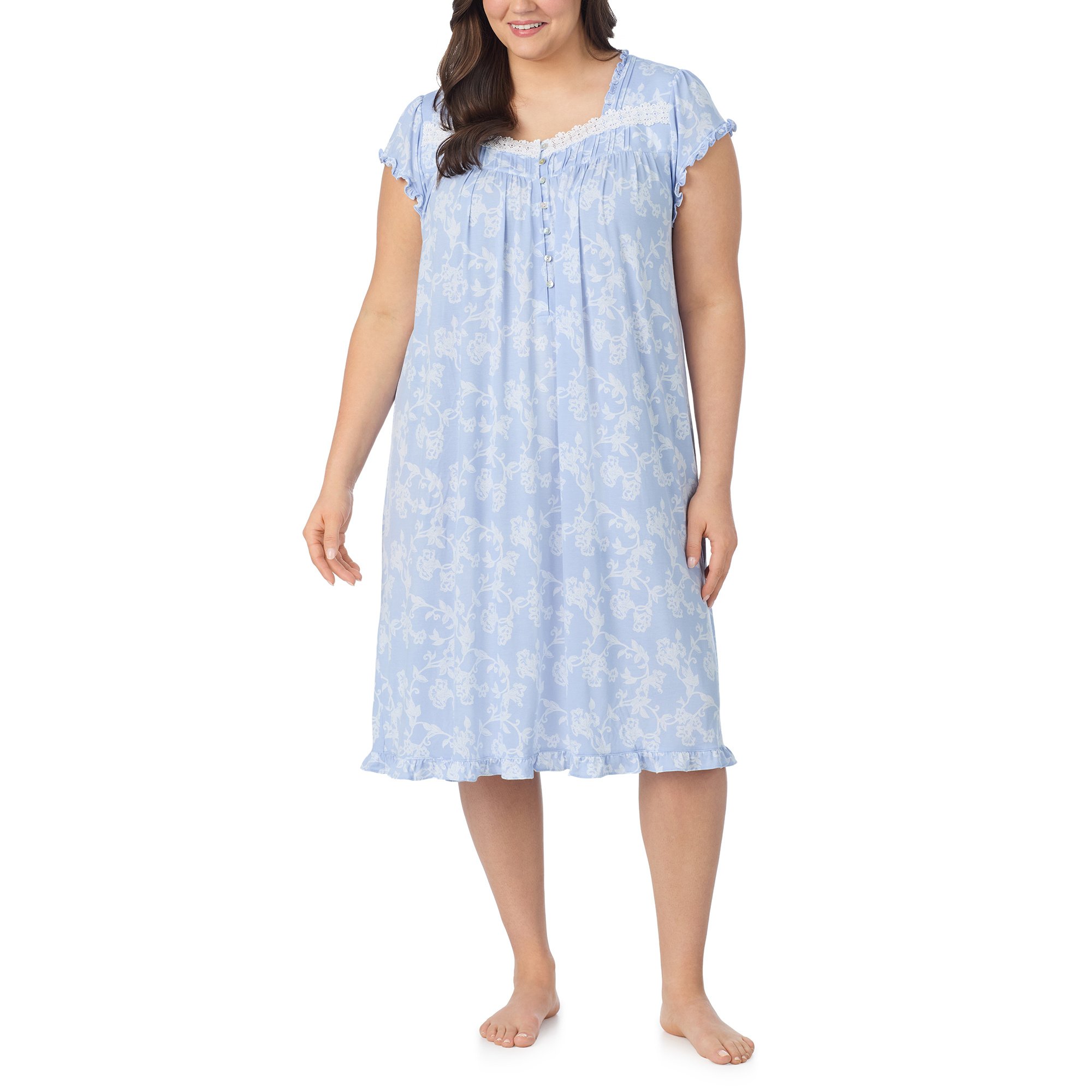 Eileen West Plus Size Tencel™ Modal Cap Sleeve Waltz Nightgown