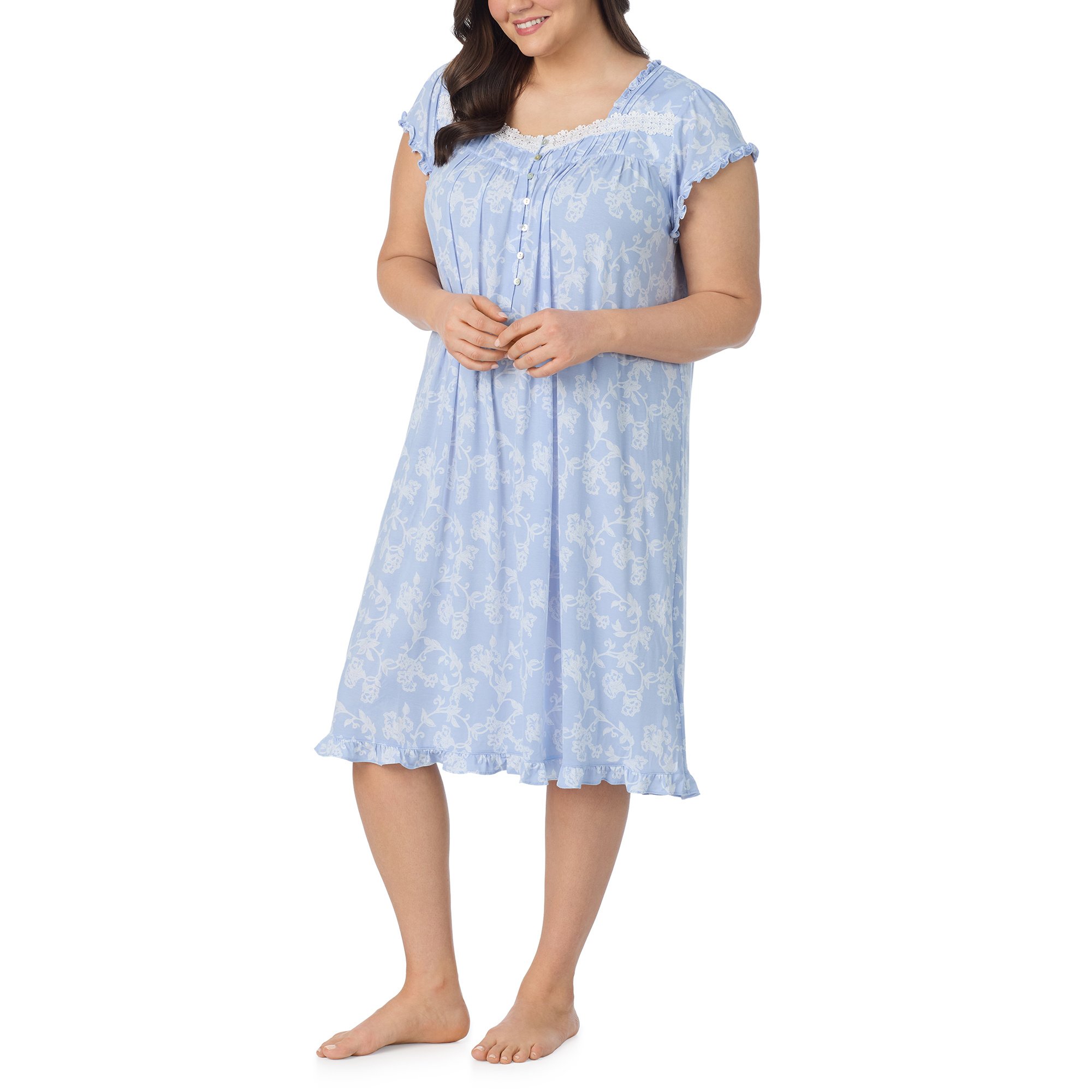 Eileen West Plus Size Tencel™ Modal Cap Sleeve Waltz Nightgown