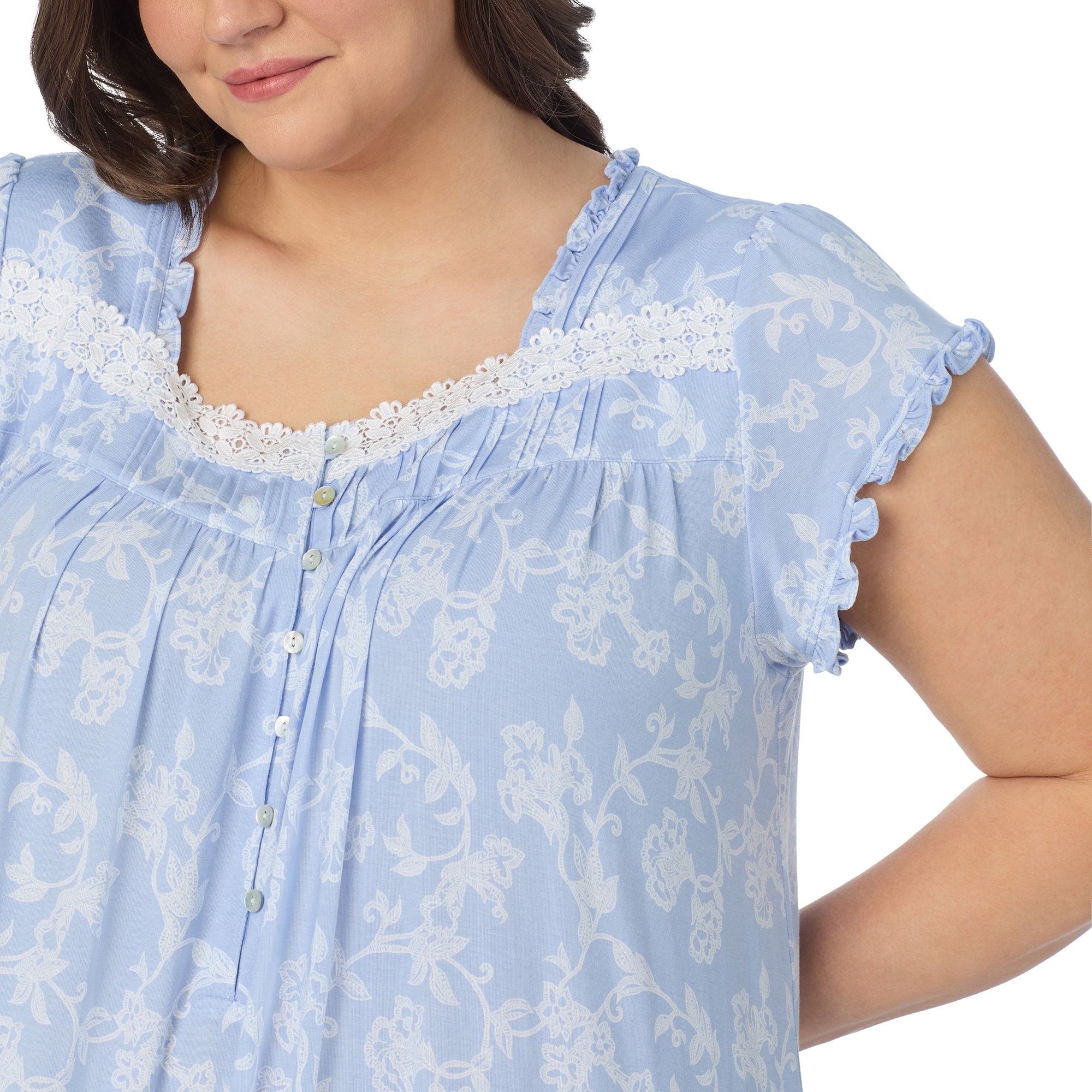 Eileen West Plus Size Tencel™ Modal Cap Sleeve Waltz Nightgown