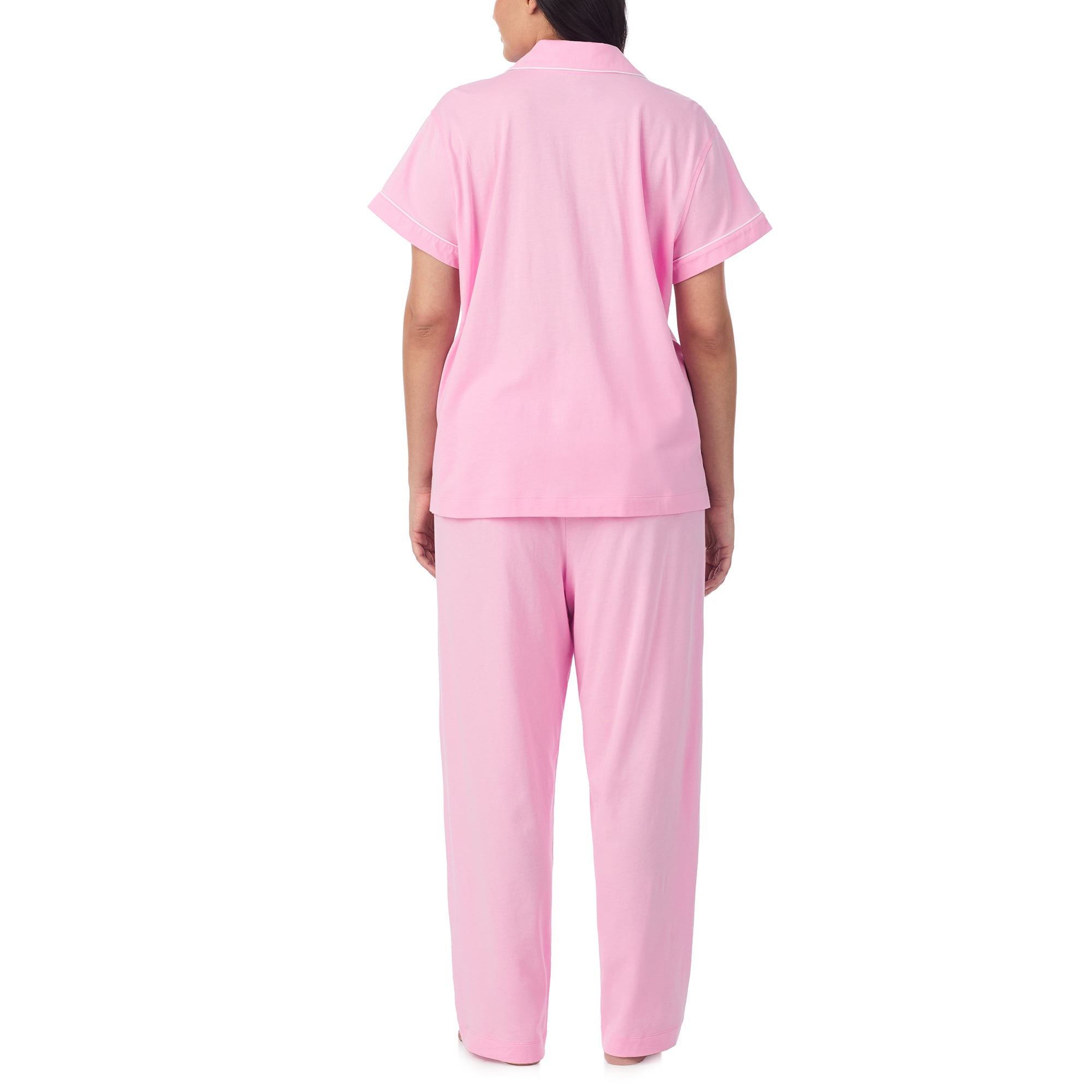Ralph Lauren Plus Size Classic Knit Short Sleeve Ankle Pant PJ Set
