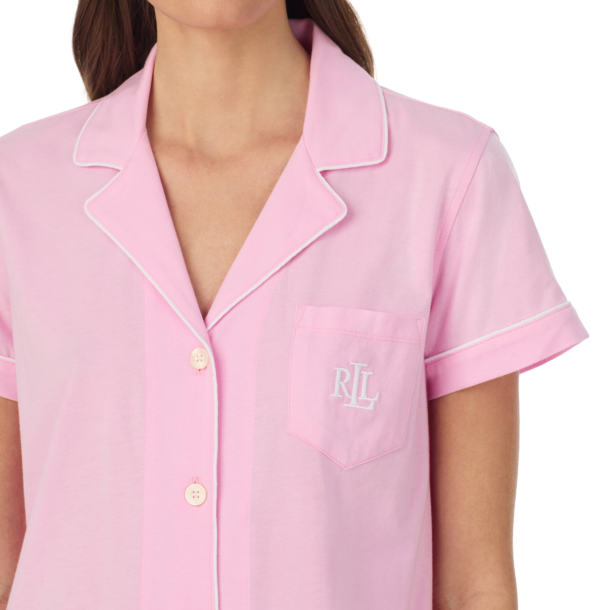Ralph Lauren Classic Knit Short Sleeve Ankle Pant PJ Set