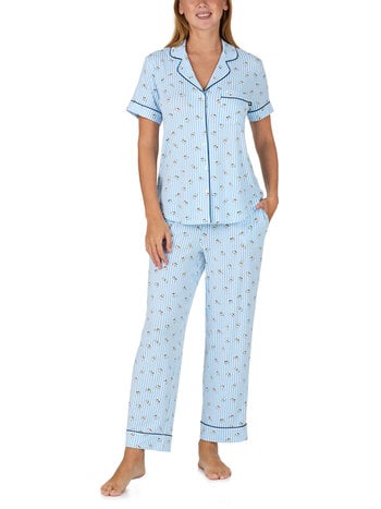 Kate Spade Plus Size Buzzing Bee Short Sleeve Cropped Pajama Set