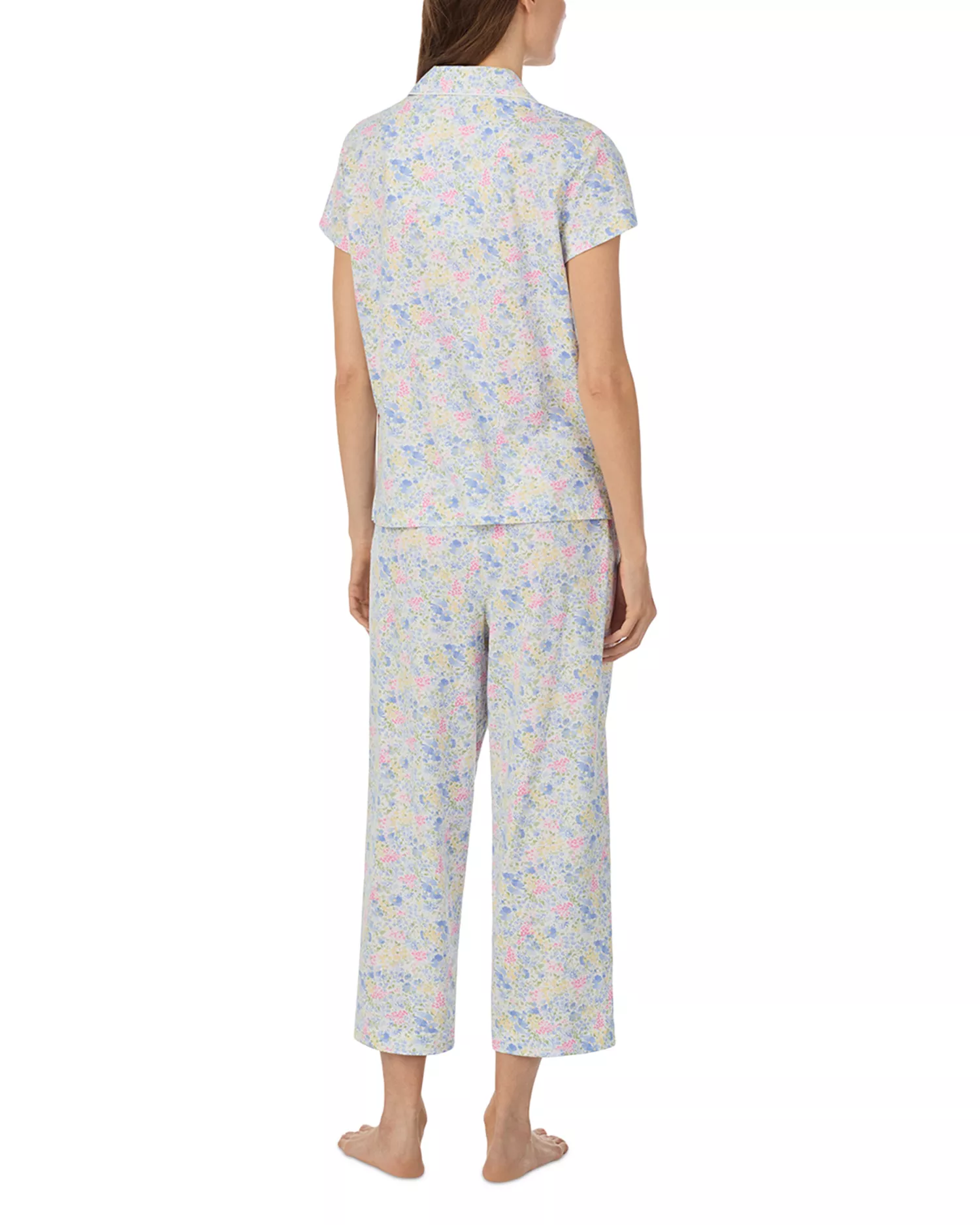 Ralph Lauren Classic Knit Notch Collar Cropped PJ Set