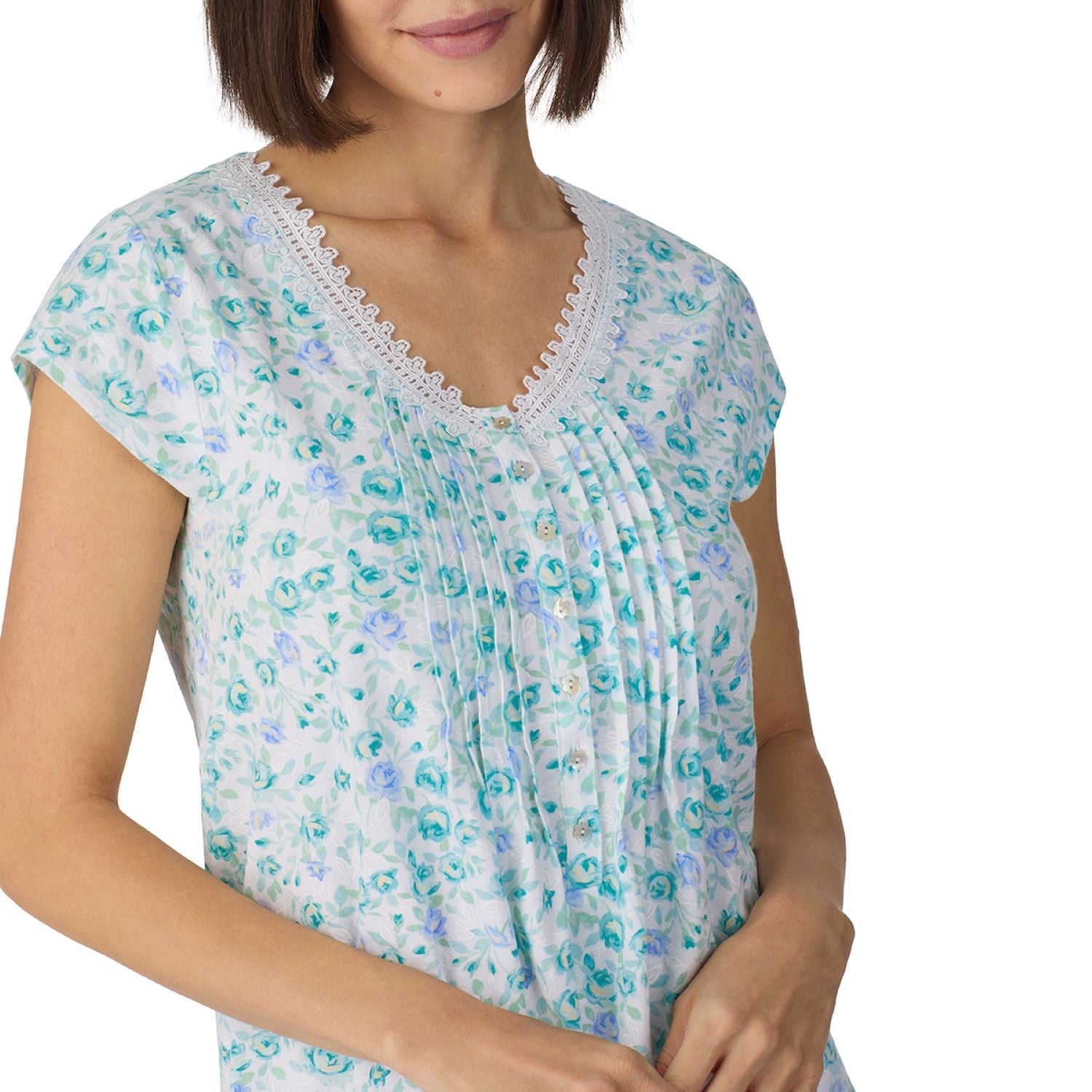 Eileen West Plus Size Cotton Jersey Short Sleeve Nightgown