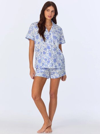 Bed Head Belle Fleur Short Sleeve Woven Cotton Short PJ Set