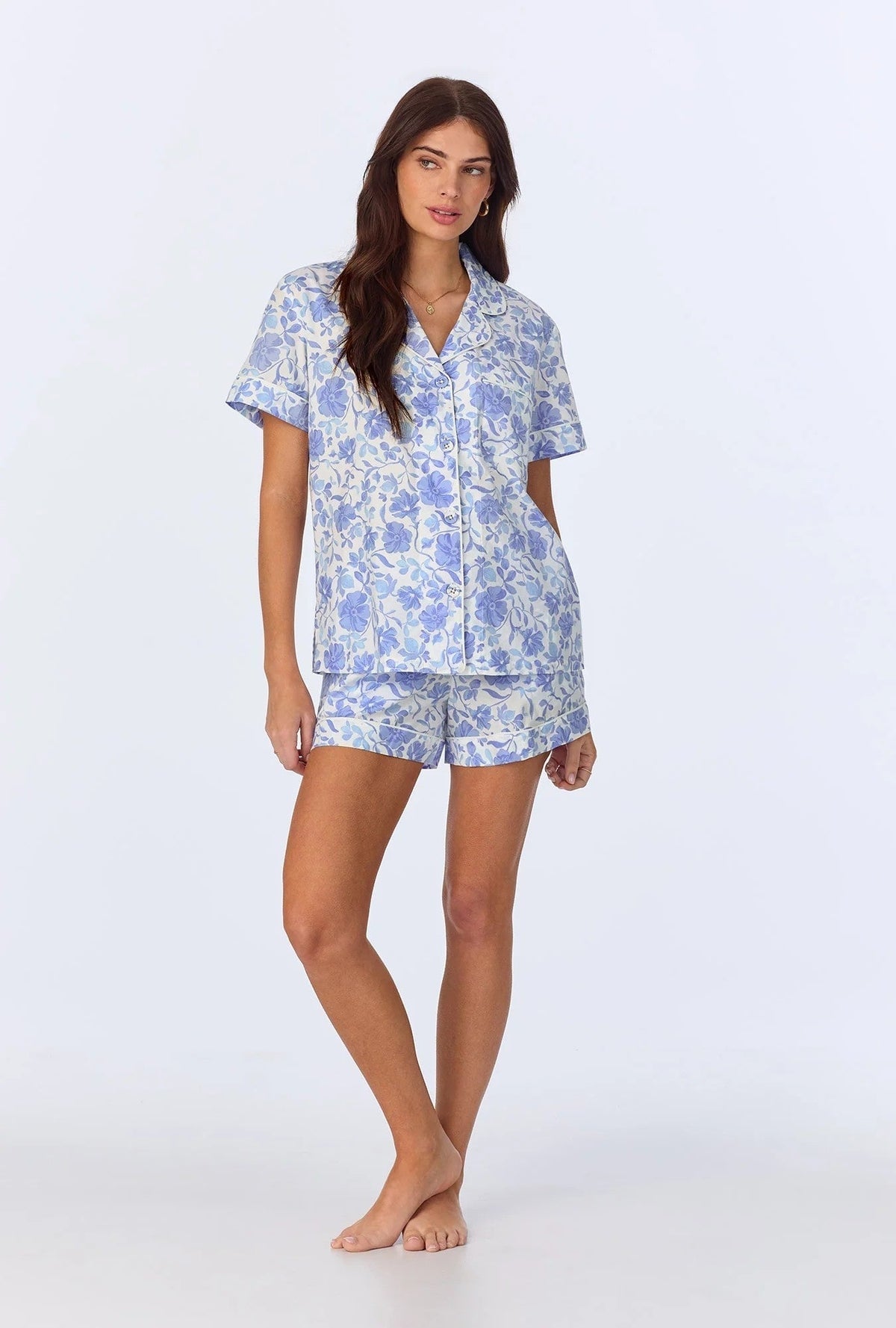 Bed Head Belle Fleur Short Sleeve Woven Cotton Short PJ Set