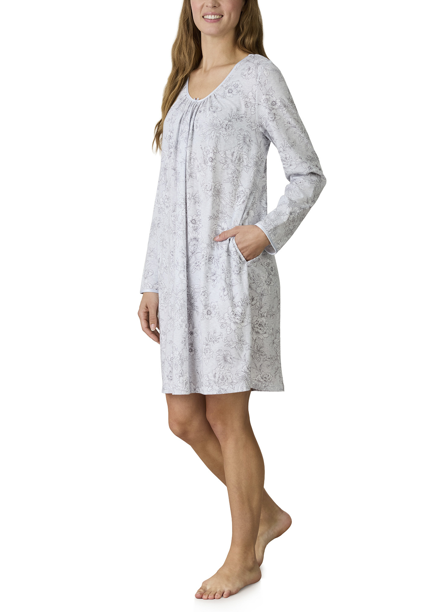 Soft Retreat Long Sleeve Short Nightgown