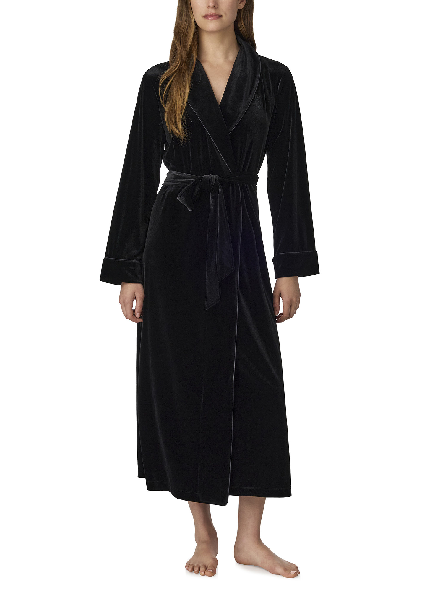 Ralph Lauren Velvet Long Shawl-Collar Robe