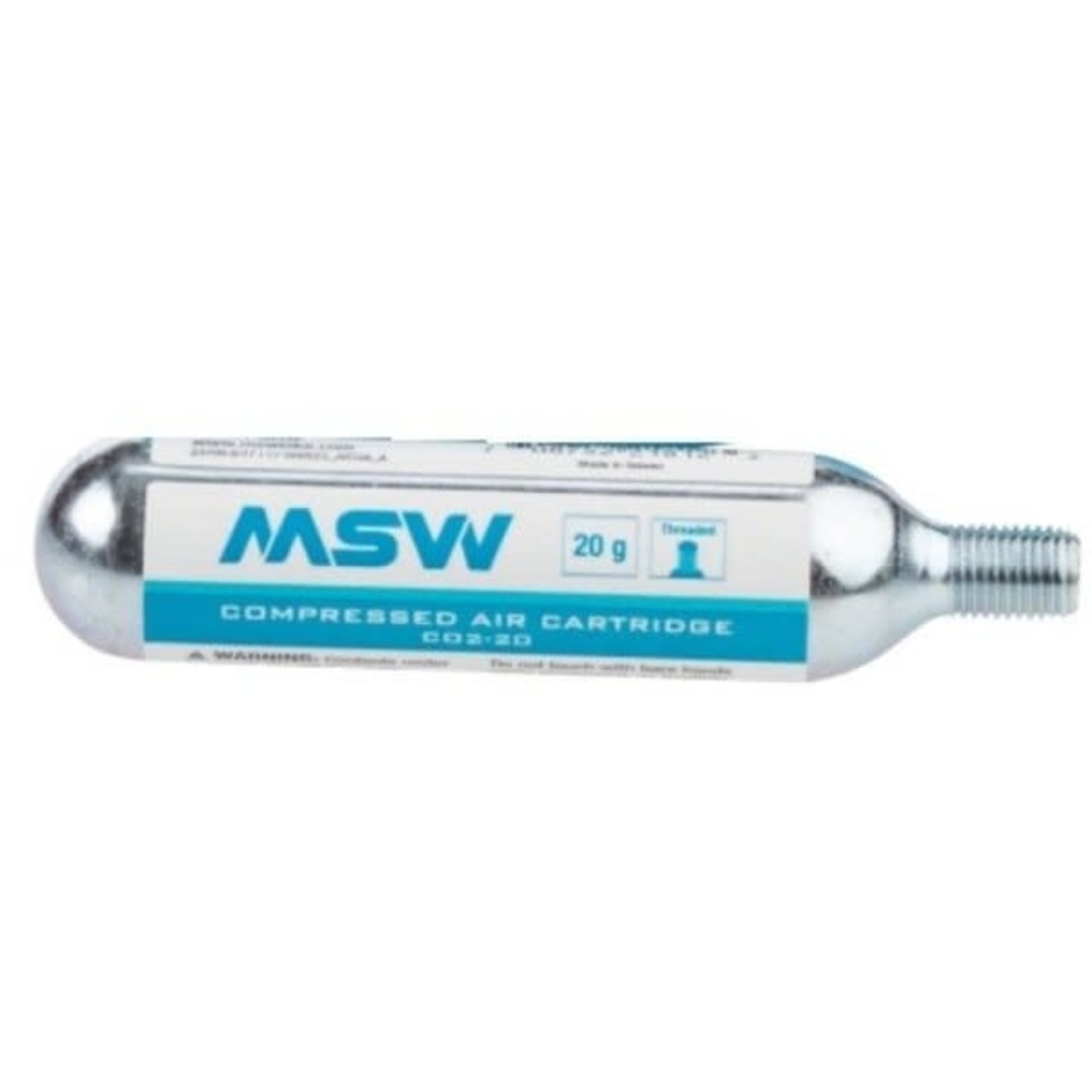 MSW CO2 Cartridge: 20g MSW threaded, single