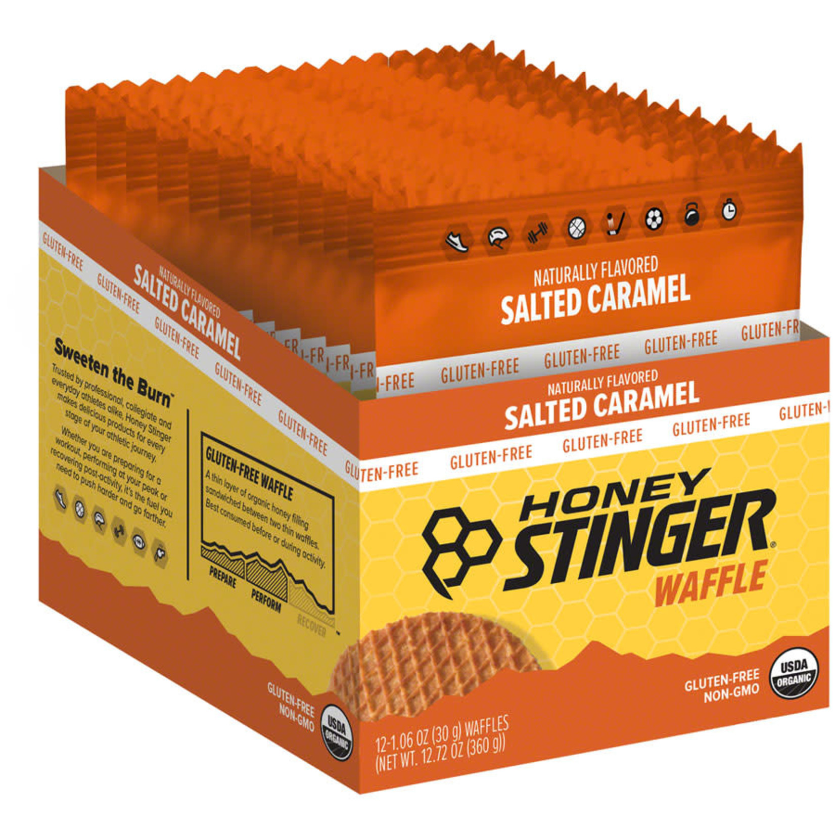 Honey Stinger Gluten-Free Stinger Waffle, Salted Caramel, 12/Count
