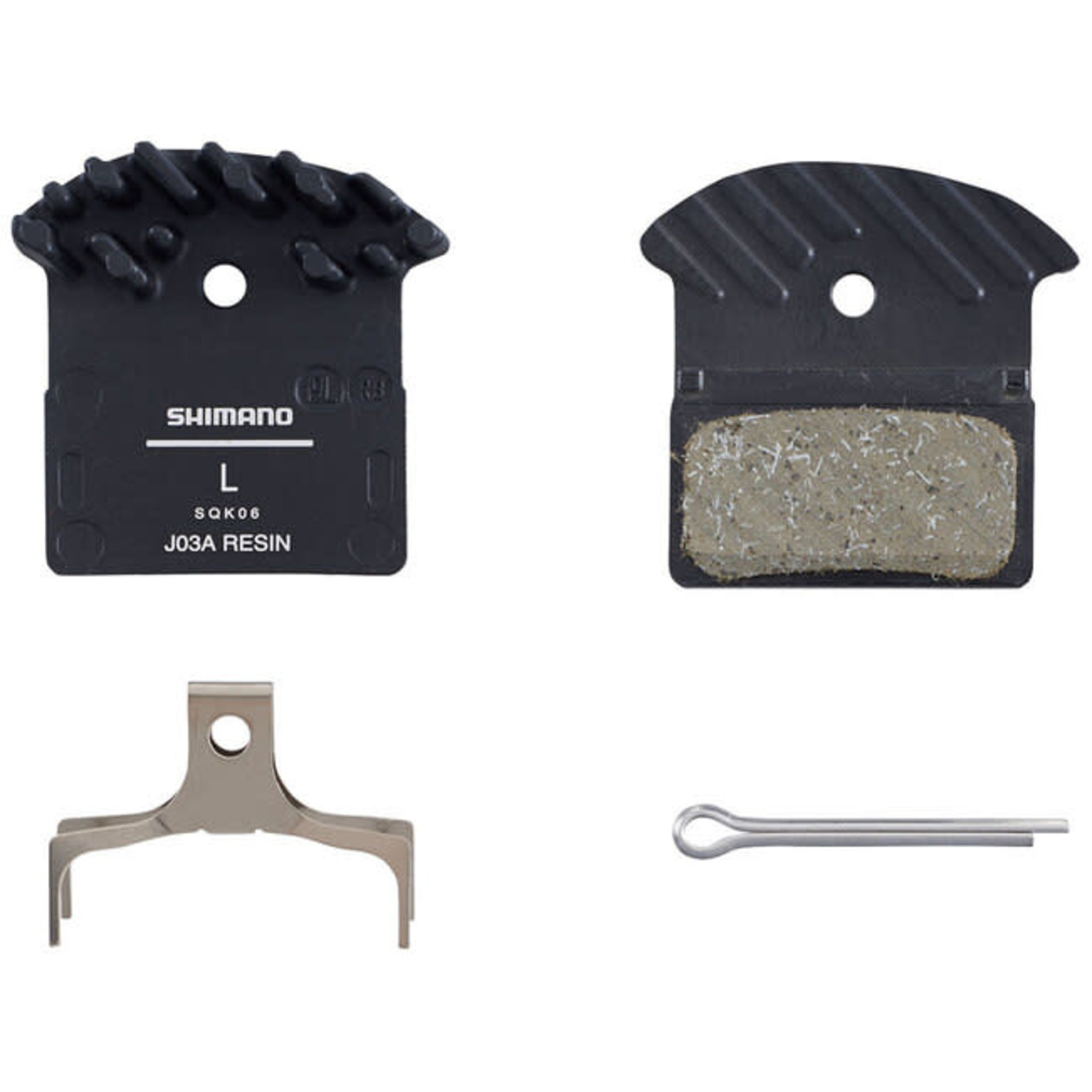 Shimano J03A Resin Disc Brake Pad - Resin Finned Fits XTR BR-M9000 XT BR-M8100/BR-M8000 SLX BR-M7100 Deore BR-M6000 and BR-RS785