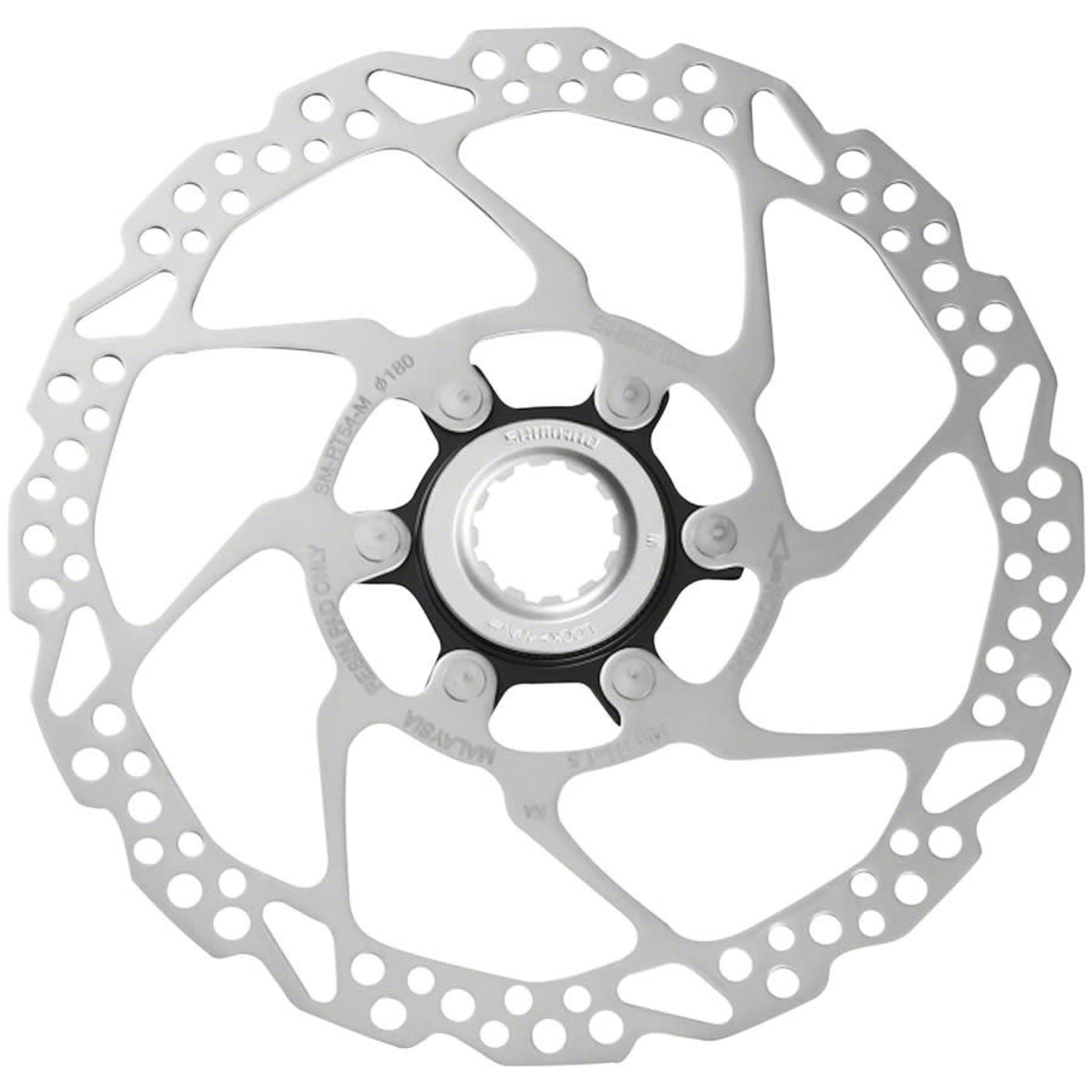 Shimano Deore SM-RT54-M Disc Brake Rotor - 180mm Center Lock For Resin Pads Only External Lockring Silver