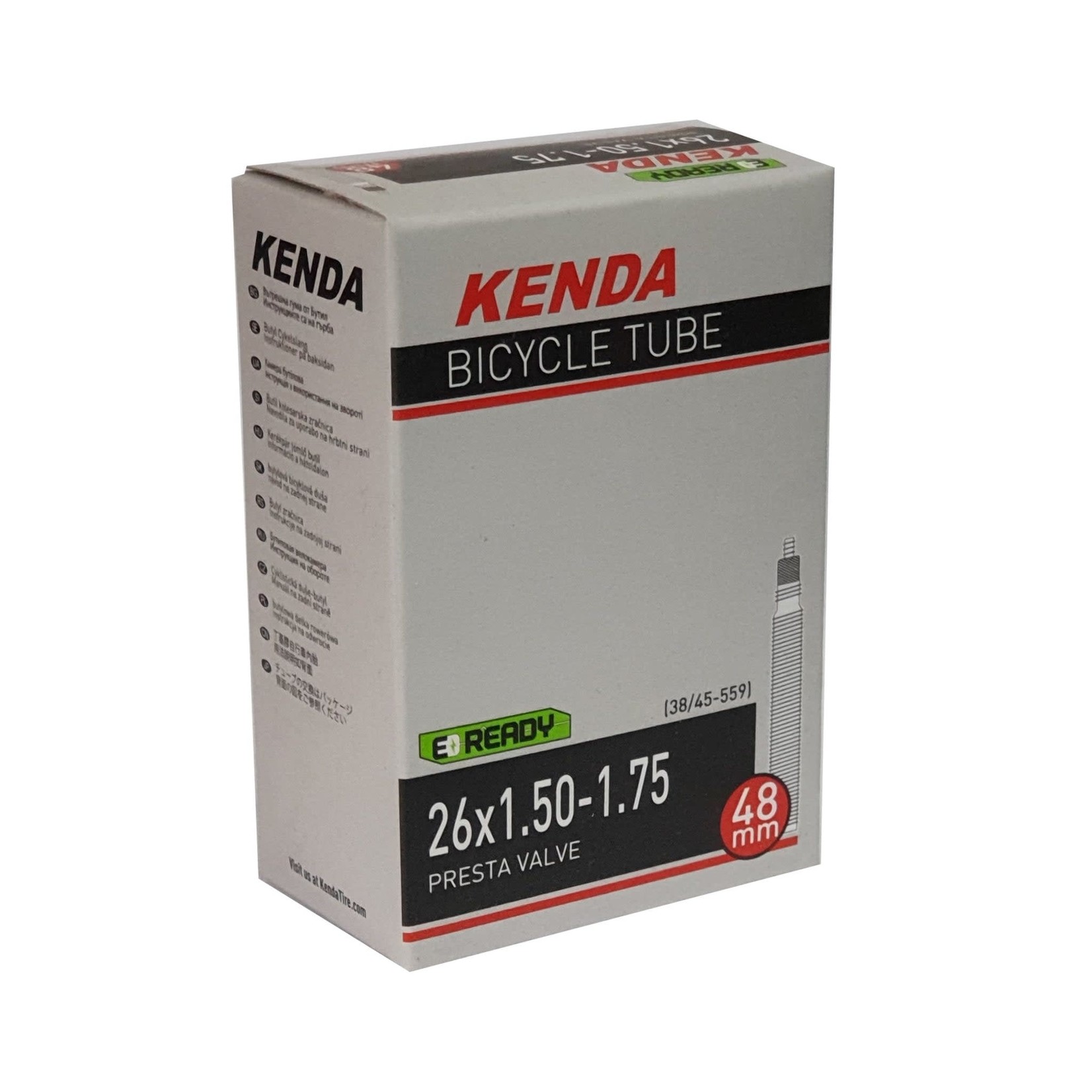 Kenda 700C X 20-28C Presta-Removable Valve Core, Length 60mm Tube