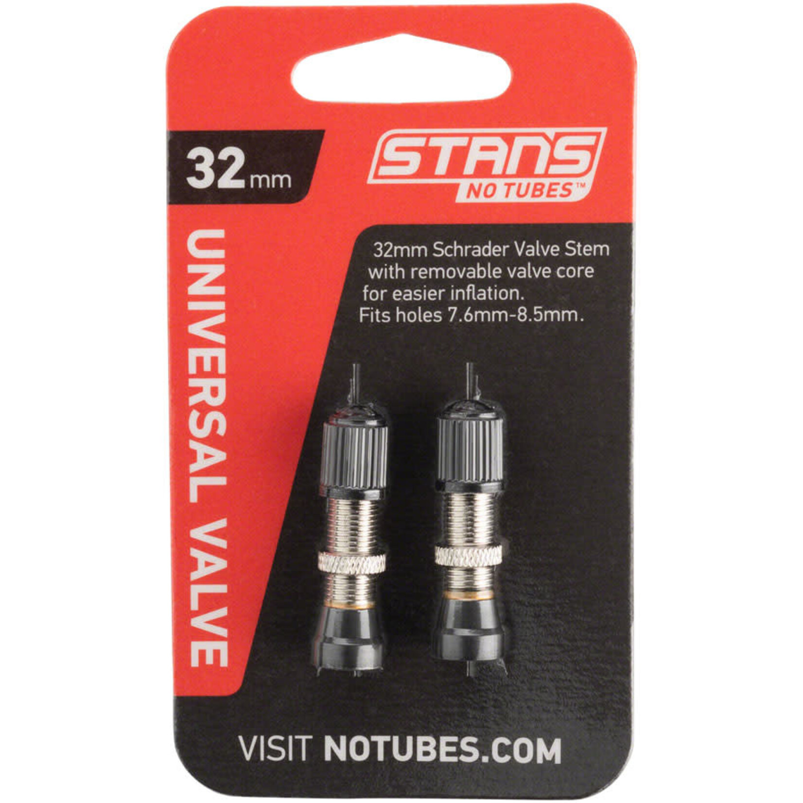 Stan's No Tubes Brass Valve Stems - 32mm, Universal Schrader, Pair