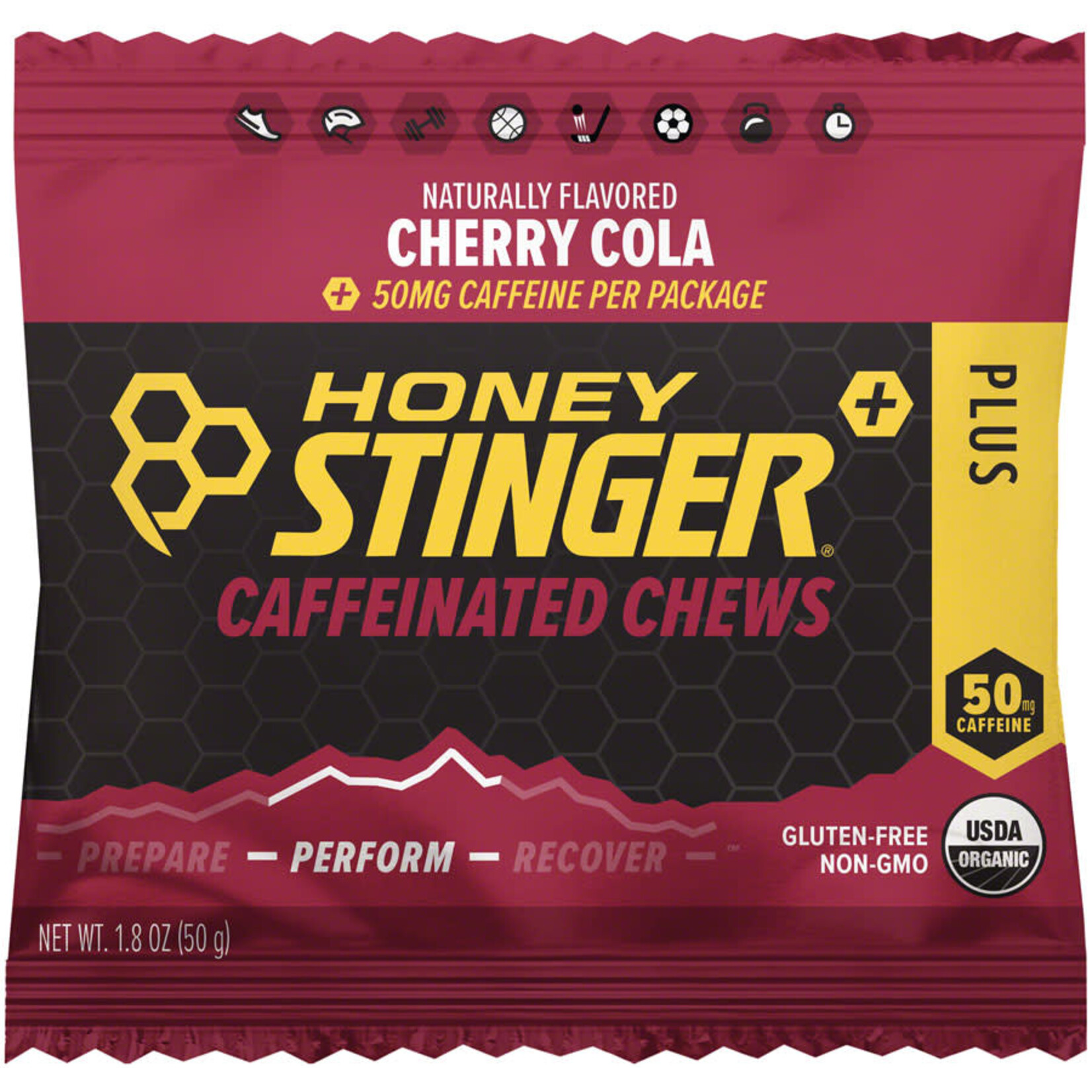 Honey Stinger Caffeinated Energy Chews - Cherry Packets single