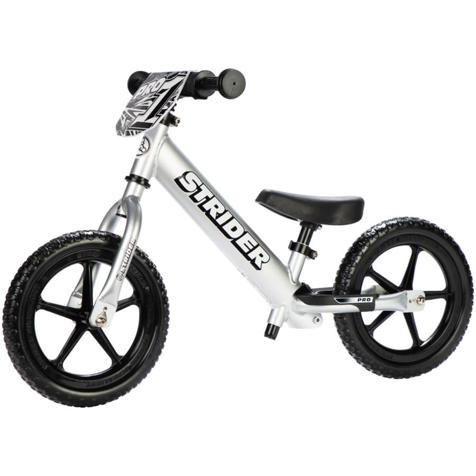 Strider Sports 12 Pro Kids Balance Bike: Silver