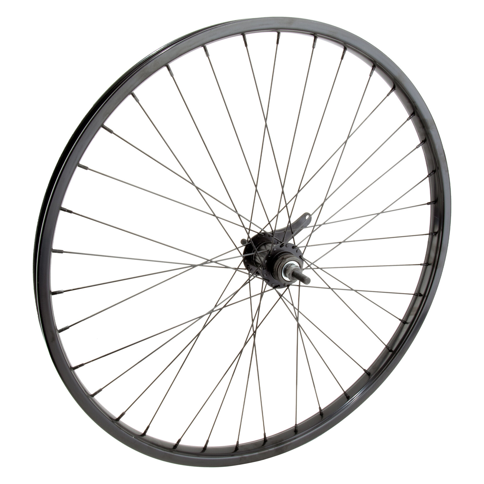 WHEEL MASTER 26" Steel Cruiser/Comfort 26x1.75 559x25 STL Black 36 KT CB 110mm 14gBK w/Trim kit