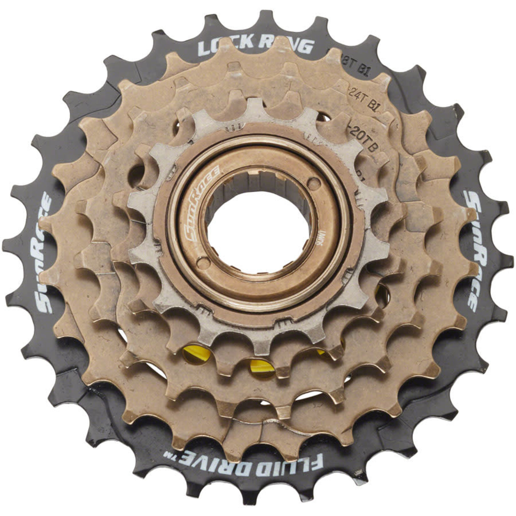 Sunrace M2A 2S6 Freewheel - 5-Speed, 14-28t, Black/Brown