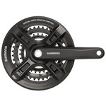 Shimano Altus FC-M311 Crankset - 170mm, 7/8-Speed, 42/32/22t, Riveted, Square Taper JIS Spindle Interface, Black, With Chainguard