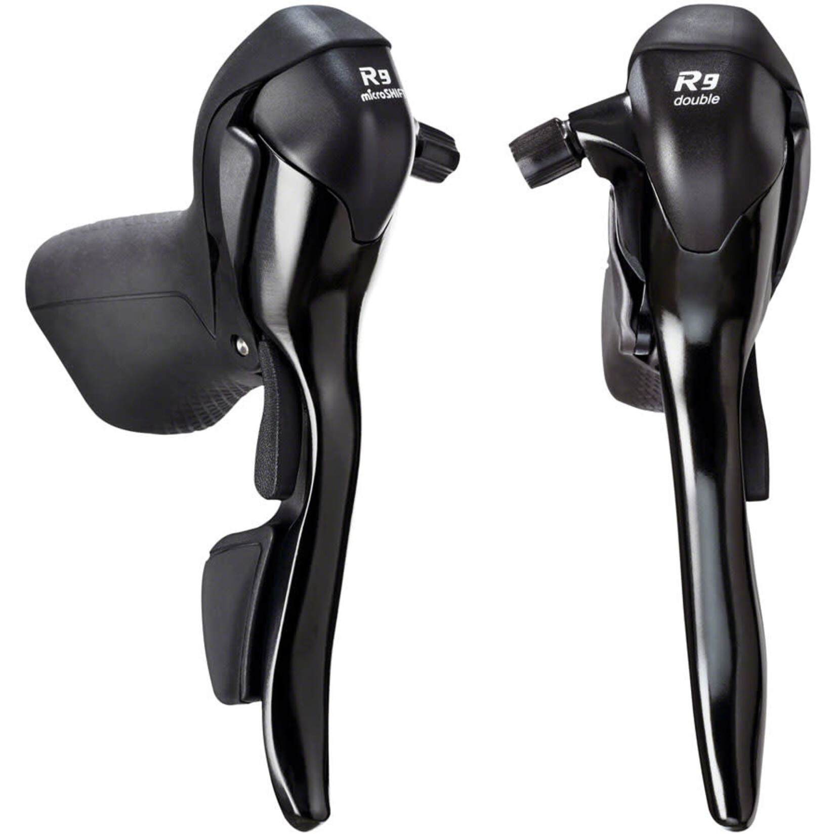 microSHIFT R9 Drop Bar Brake/Shift Lever Set - 2 x 9-Speed, Shimano Compatible, Black