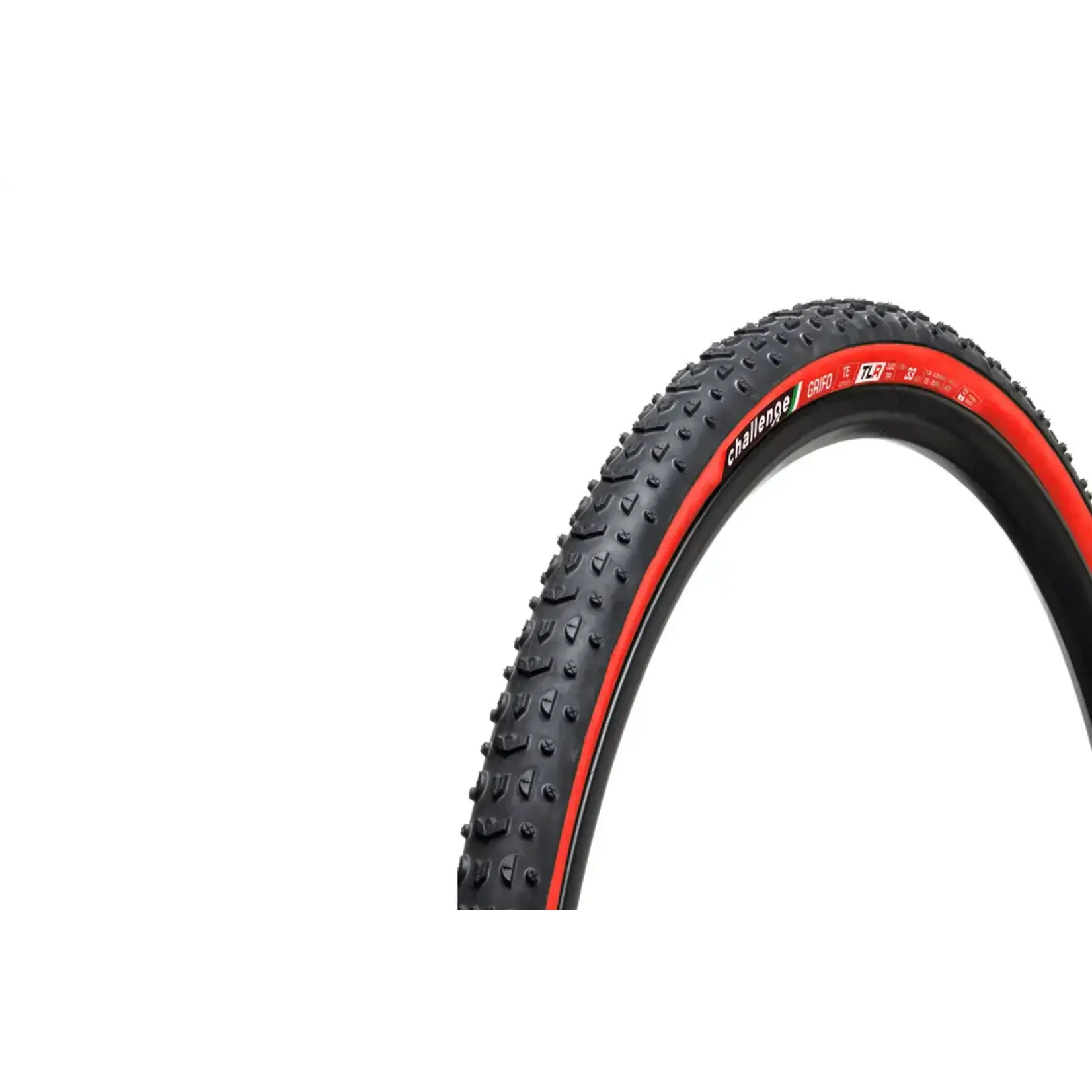 Challenge Tire Grifo TE Tire, TLR - 700 x 33 Black/Red NLS