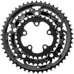 SAMOX 323ASS Chainring Set - 50/39/30t, 130/74 BCD, Aluminum Outer Ring, Steel Middle/Inner Ring, Black