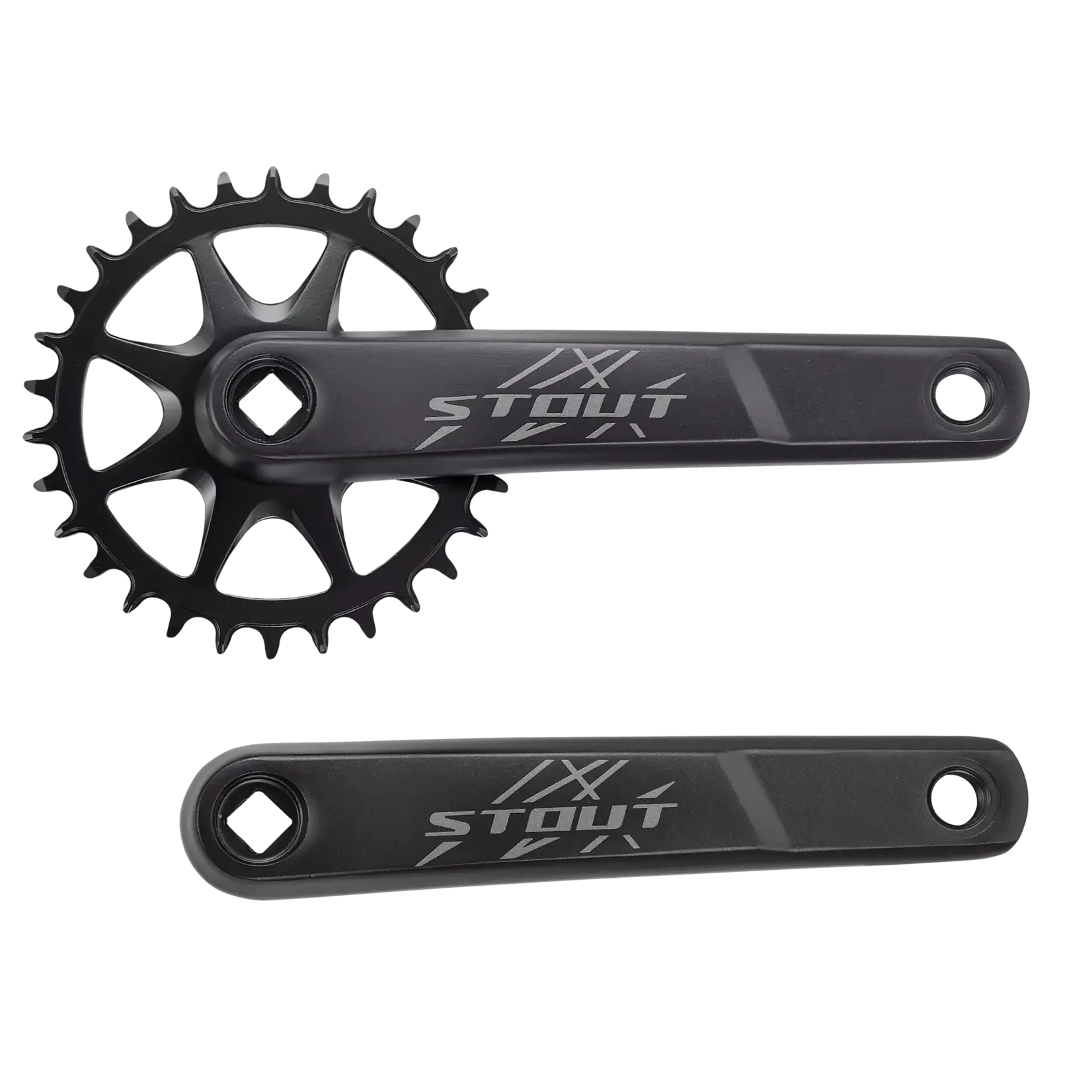 Specialized Crank StoutL+R Arms, Alloy, Square-Taper, 30T Riveted Ring, 1X10-Speed, Black, 175mm