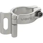 Venzo Bike Adjustable Braze-On Front Derailleur Adapter Clamp for MTB Road Bicycles - Compatible with Shimano Sram - Silver 28.6mm