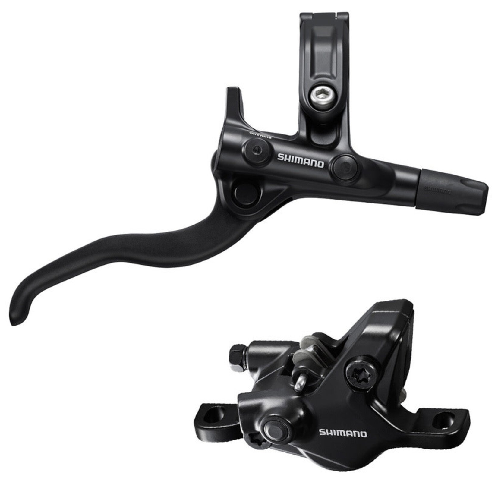 Shimano BL-M4100(R)  BR-MT410(R) Disc Brake Set W/ RESIN PAD (W/O FIN)  1700mm Hose Black Rear