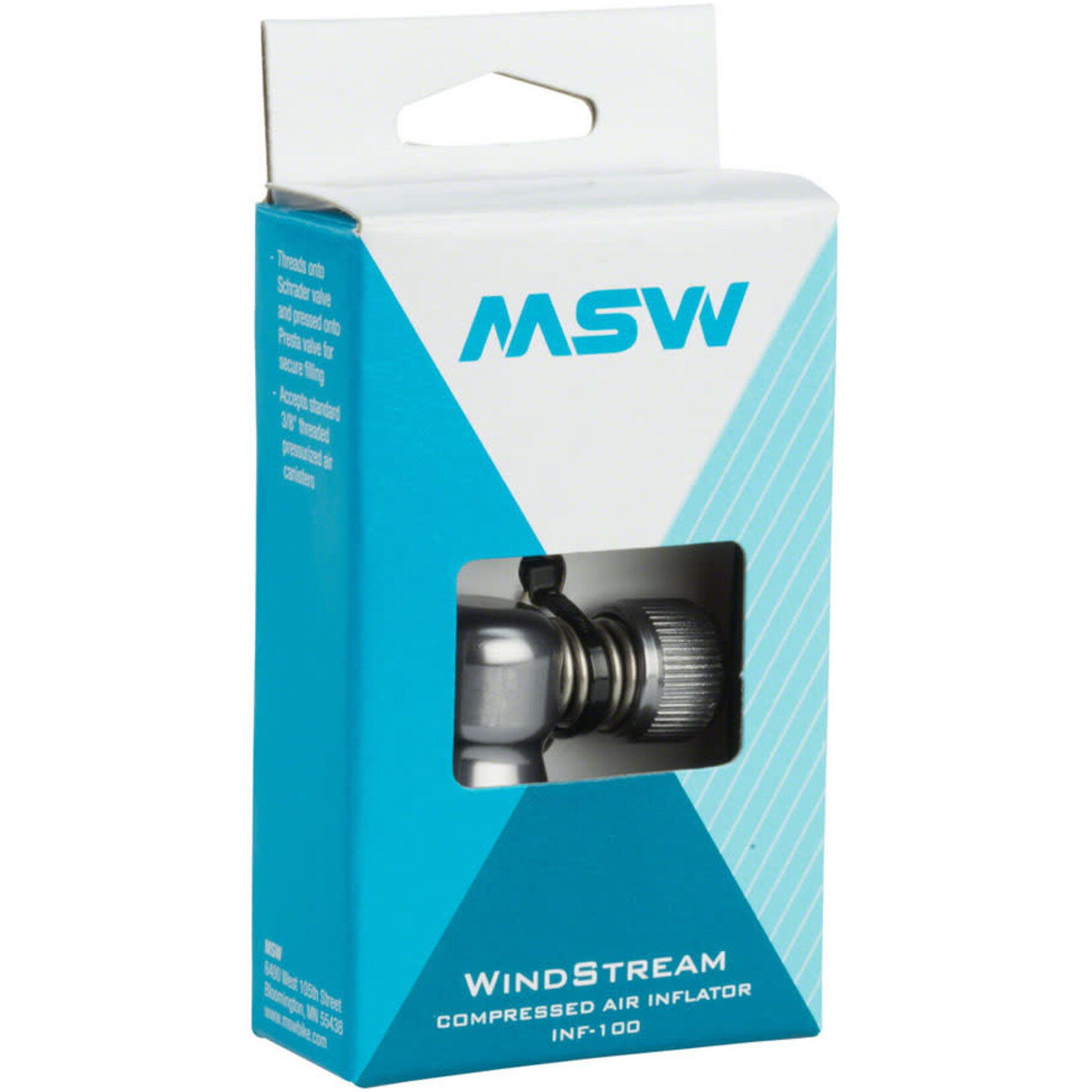 MSW Windstream Push 100 Inflator Head Silver