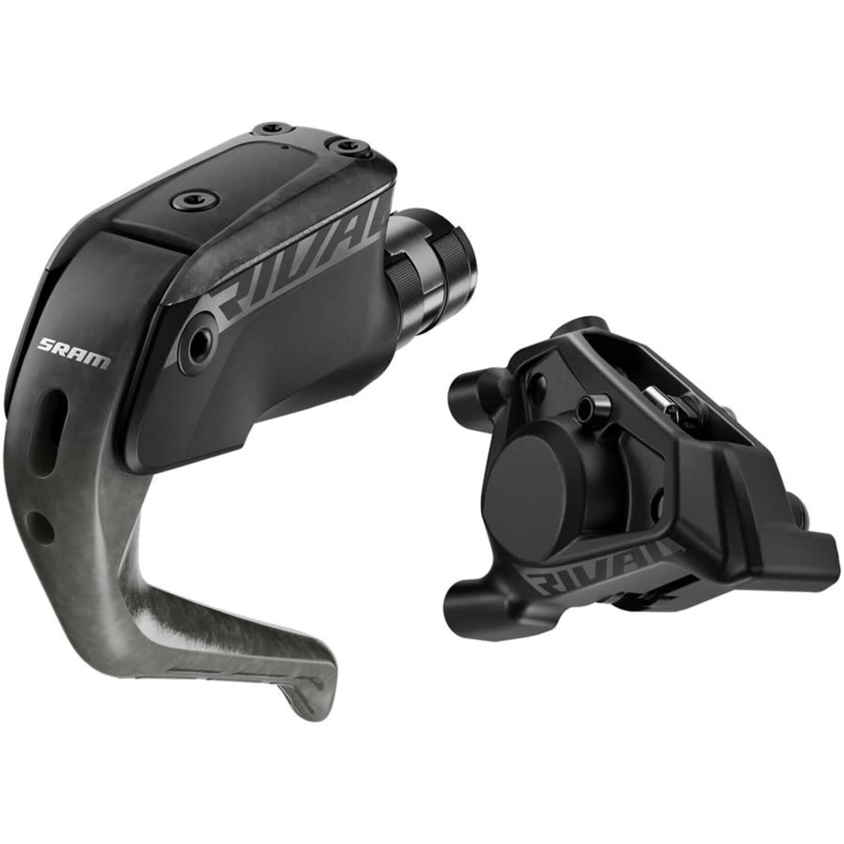 Sram Rival Aero Disc Brake and Lever - Rear, Flat Mount, 20mm Offset, 2000mm Hose, Carbon Lever Blade, Black, E1
