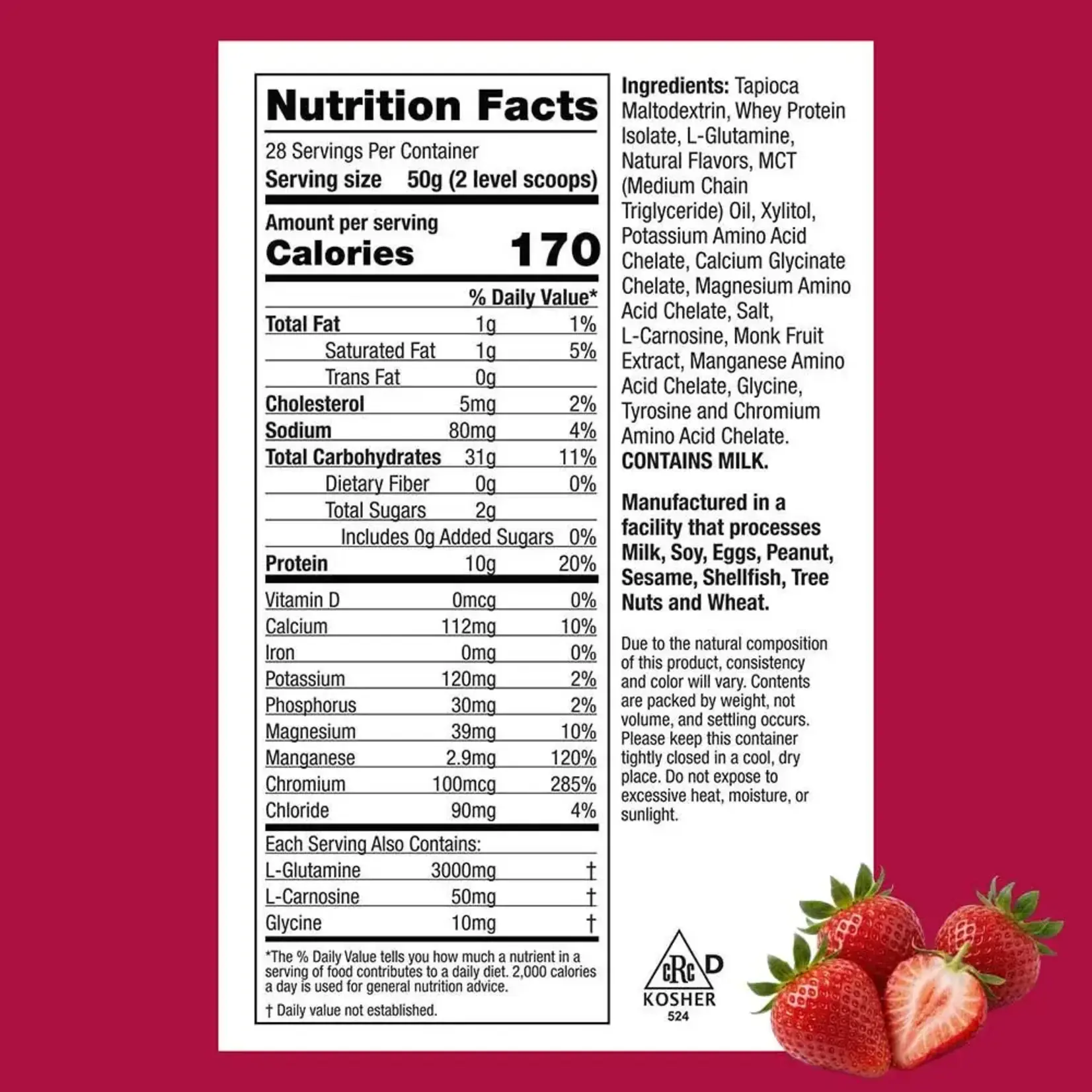 Hammer Nutrition Recoverite Stawberry 28 Servings