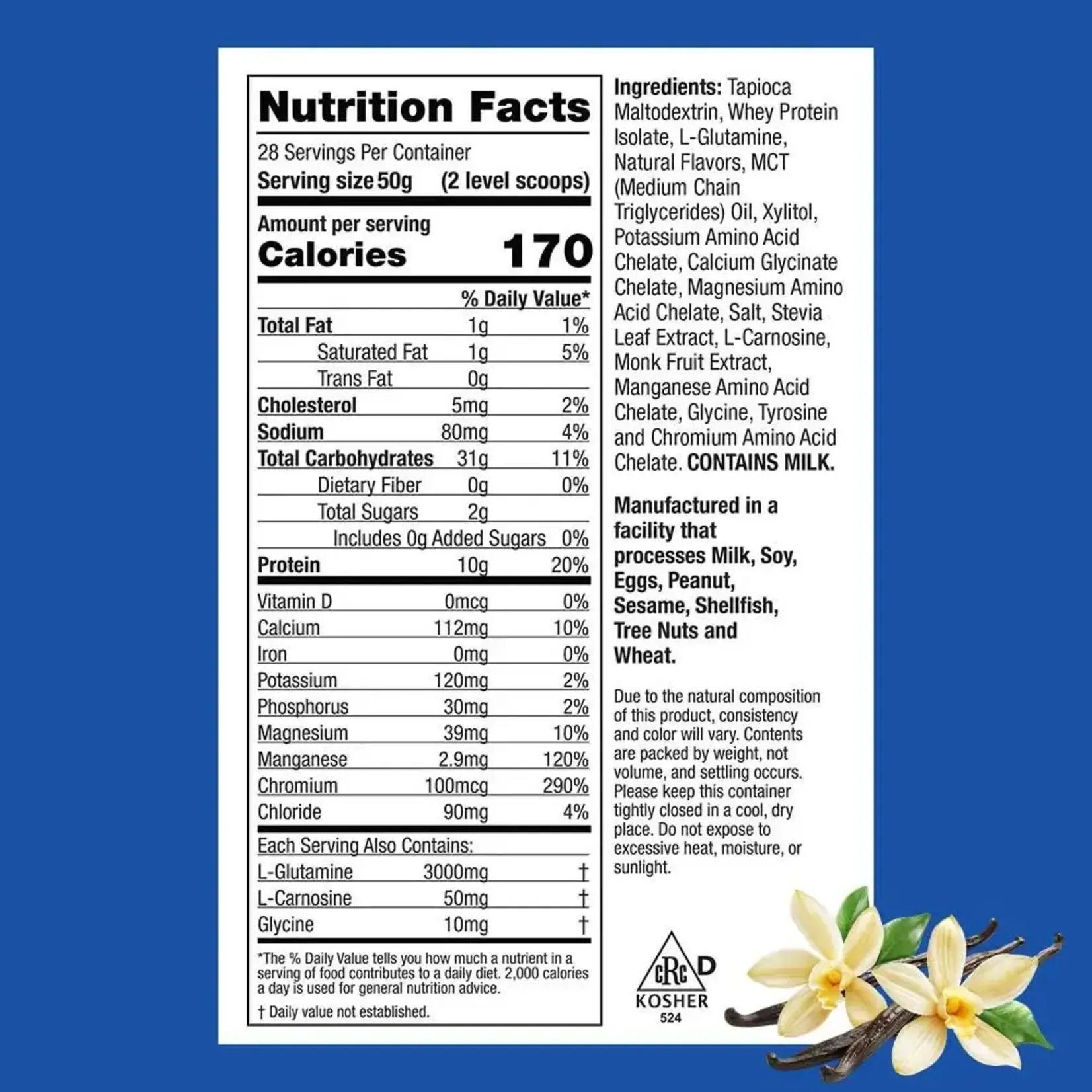 Hammer Nutrition Recoverite Vanilla 28 Servings