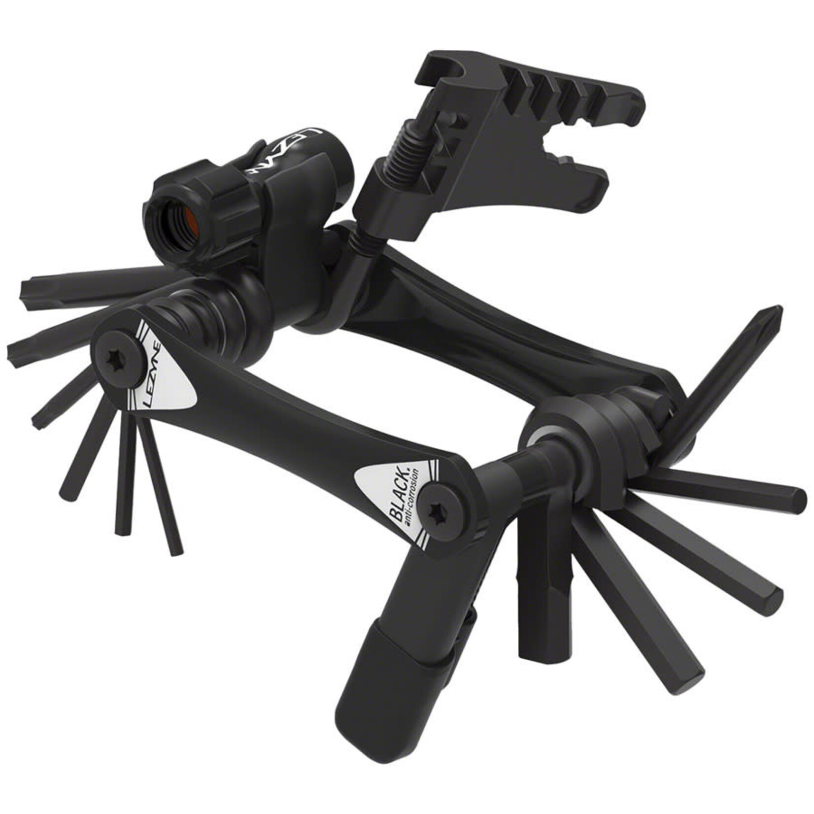 Lezyne Rap II - 20 Tubeless Multi Tool - 20 Tools, With Chain Tool, Tubeless Plug Kit, Co2 Inflator, Black