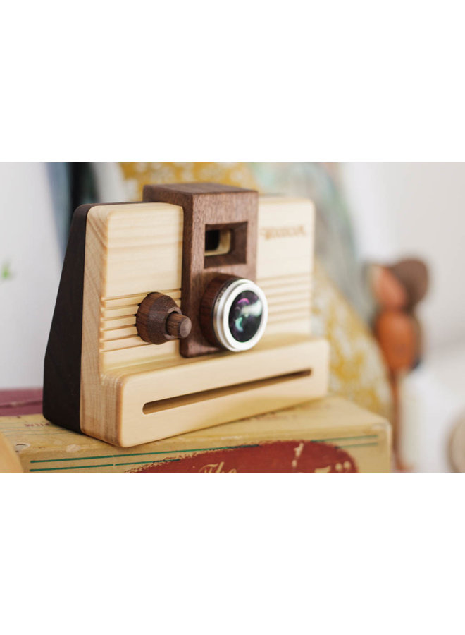 Wooden Digital Camera - Instant One 1.0 (Natural Stripes)