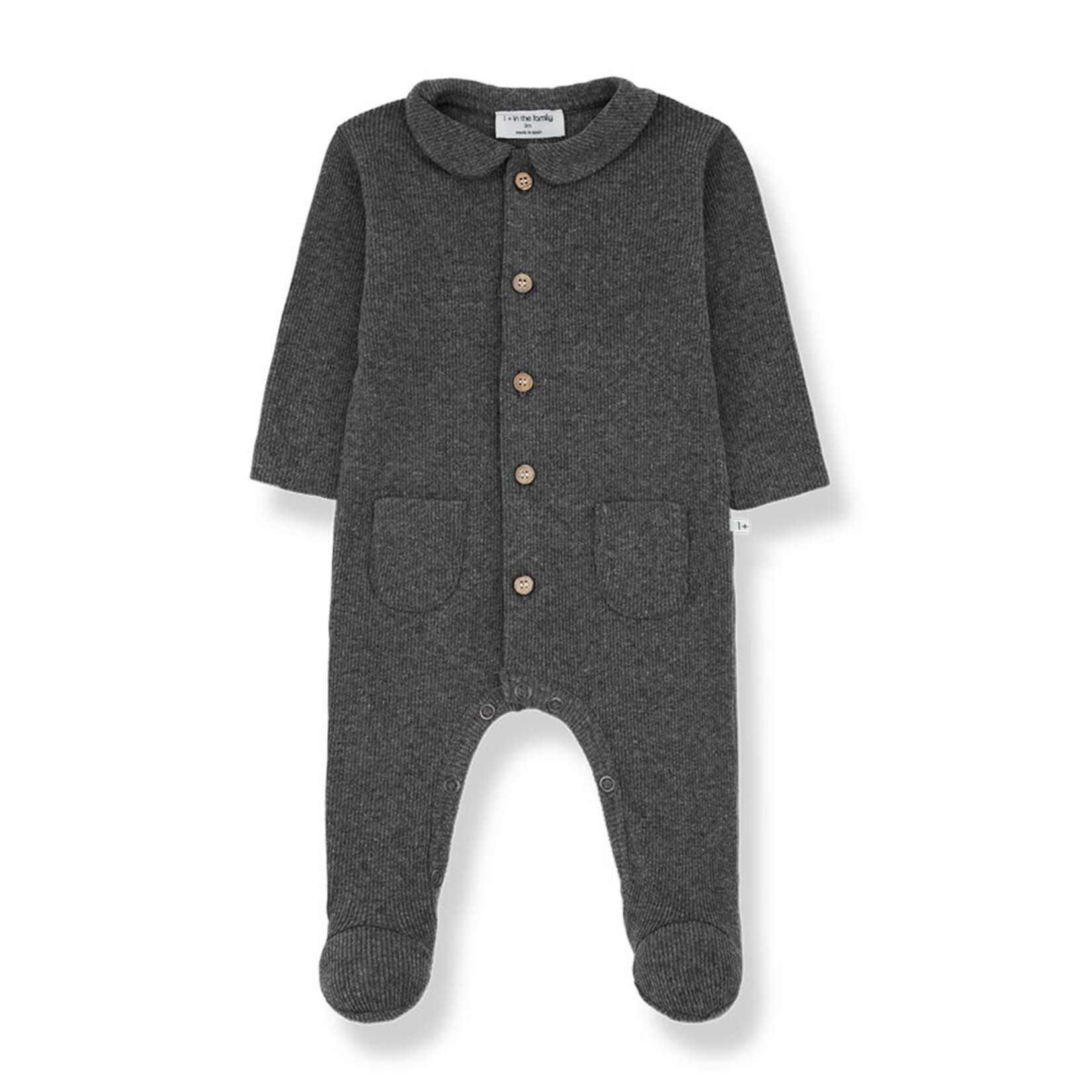 1+ in the Family 1+ in the Family | Rita Jumpsuit w/Feet - Grey