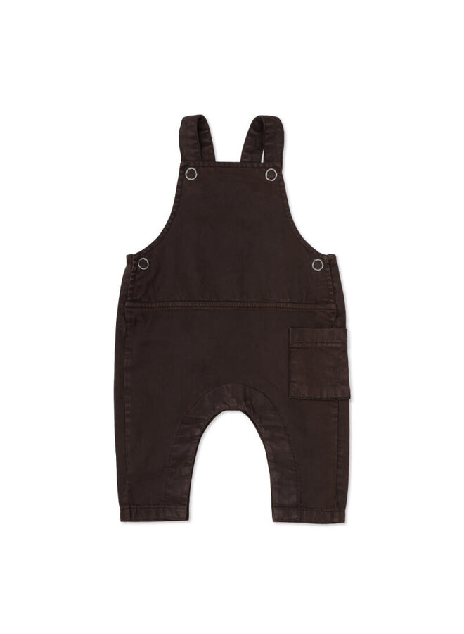 Twill Baby Dungarees - Dark Umber