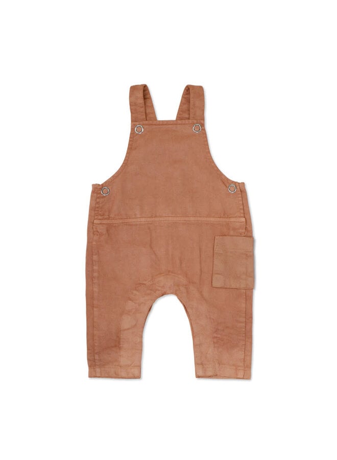 Twill Baby Dungarees - Clay