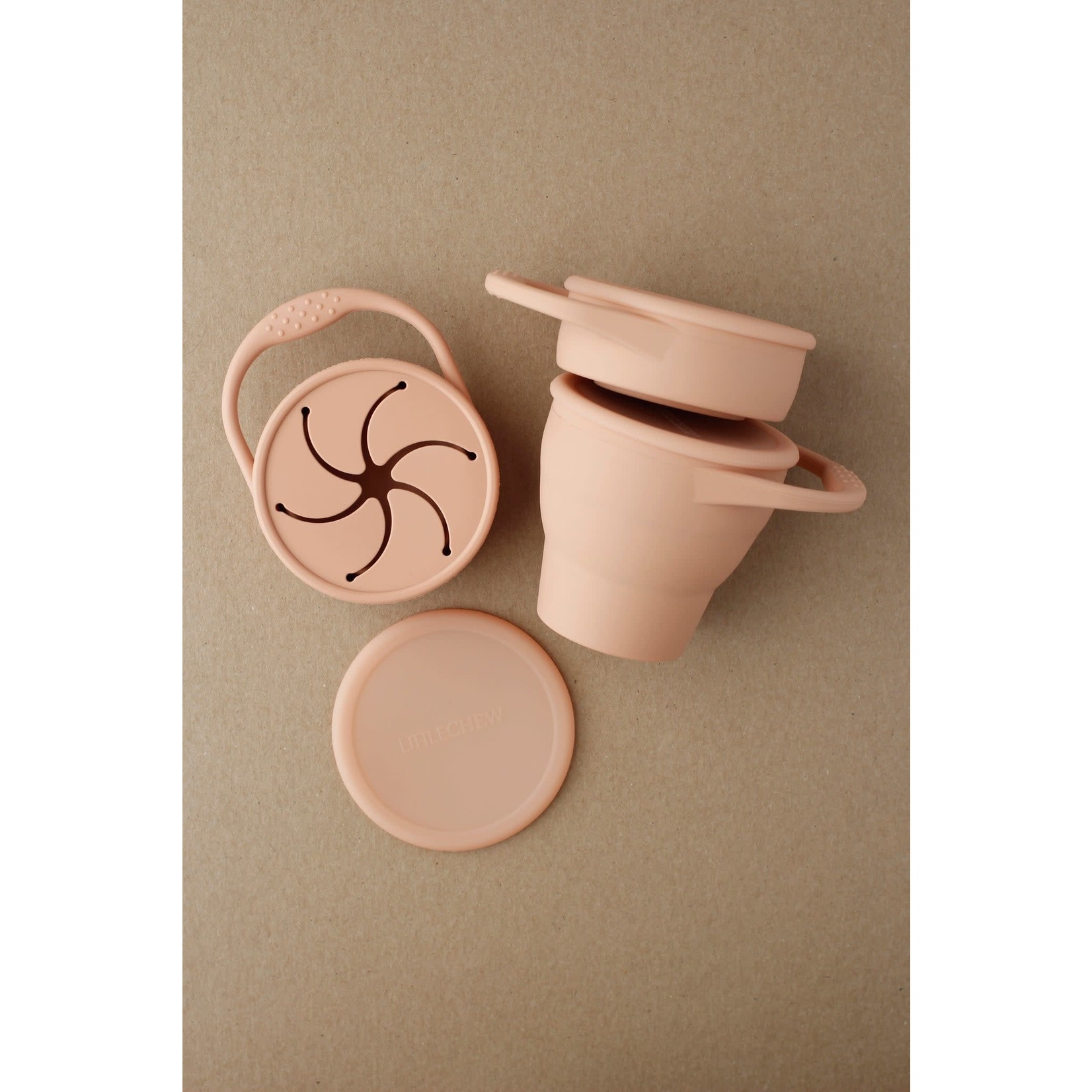 Little Chew Little Chew | Foldable Silicone Snack Cup - Dusty Coral