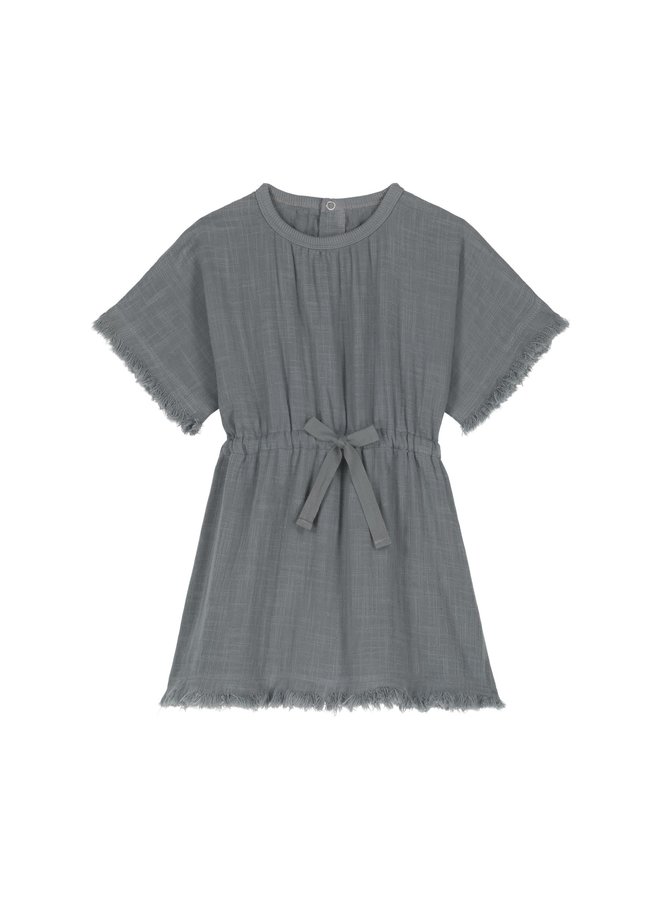 Yogi Cotton Gauze Dress - Grey Blue