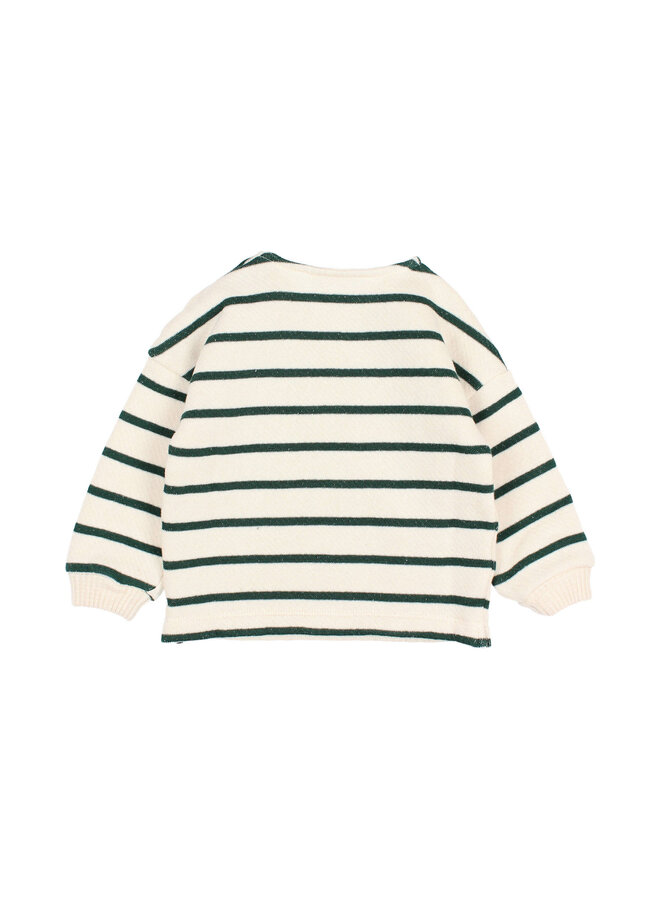 BB Stripes Sweatshirt - Ecru/Green