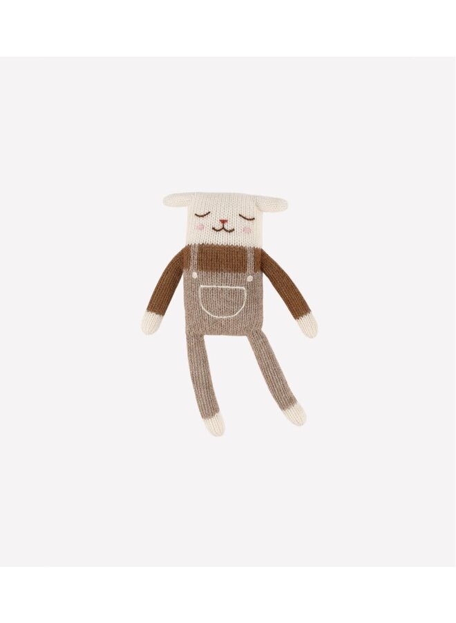 Lamb Knit Toy - Oat Overalls