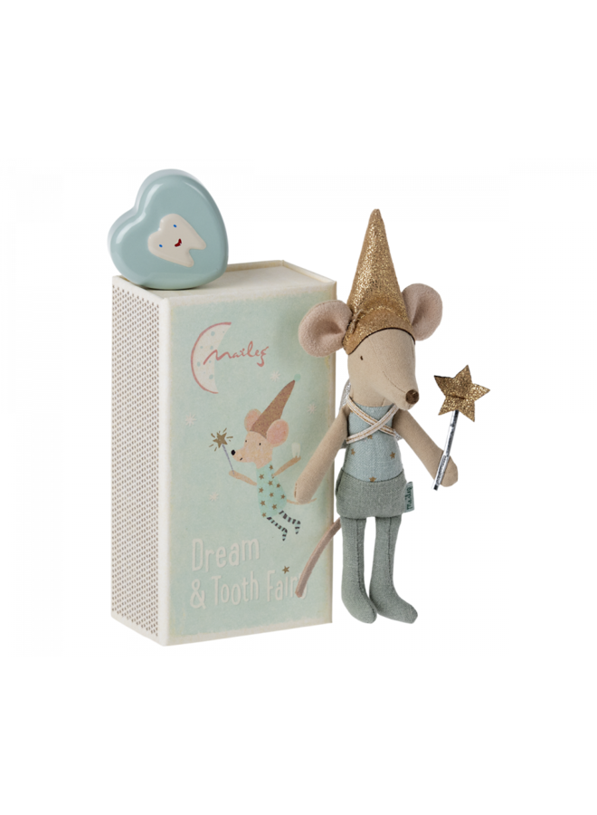 Tooth Fairy Mouse in Matchbox - Blue