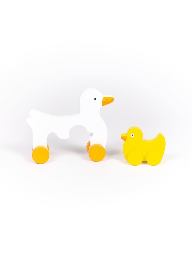 Duck Big & Little Wooden Roller