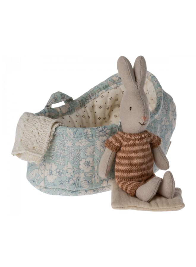 Rabbit in Carry Cot - Maroon (Micro)